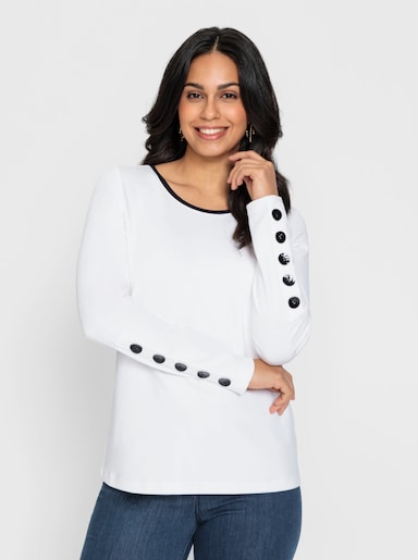 Langarmshirt in Interlock-Qualität - weiß