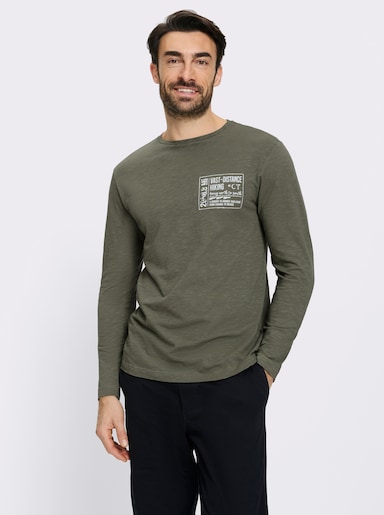 Catamaran Langarmshirt mit platziertem Druck - khaki-bedruckt