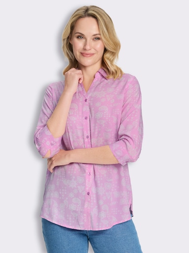 Longbluse mit Paisley-Print - orchidee-weiß-bedruckt