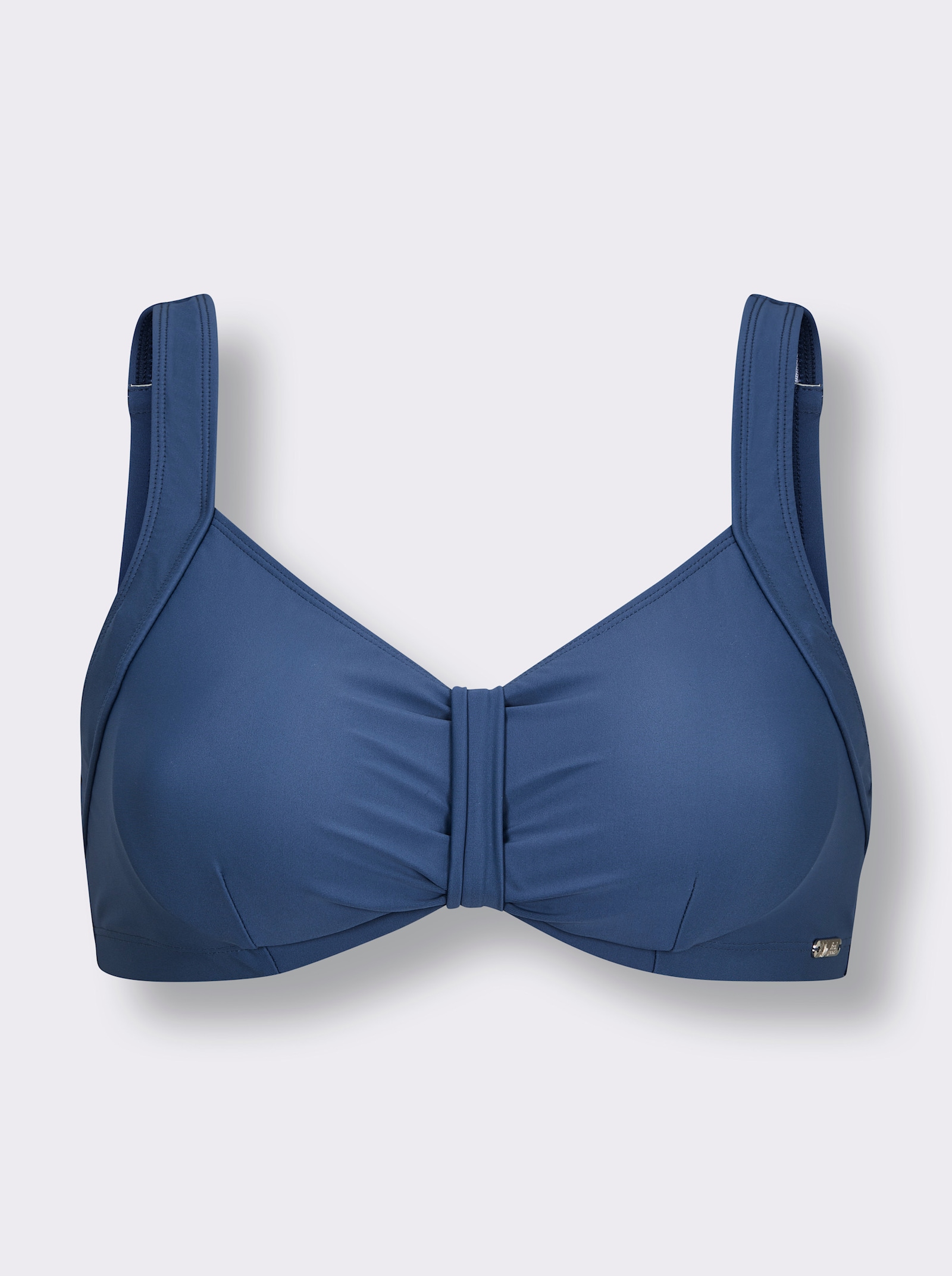 feel good Bikini-Oberteil mit Zierriegel - jeansblau