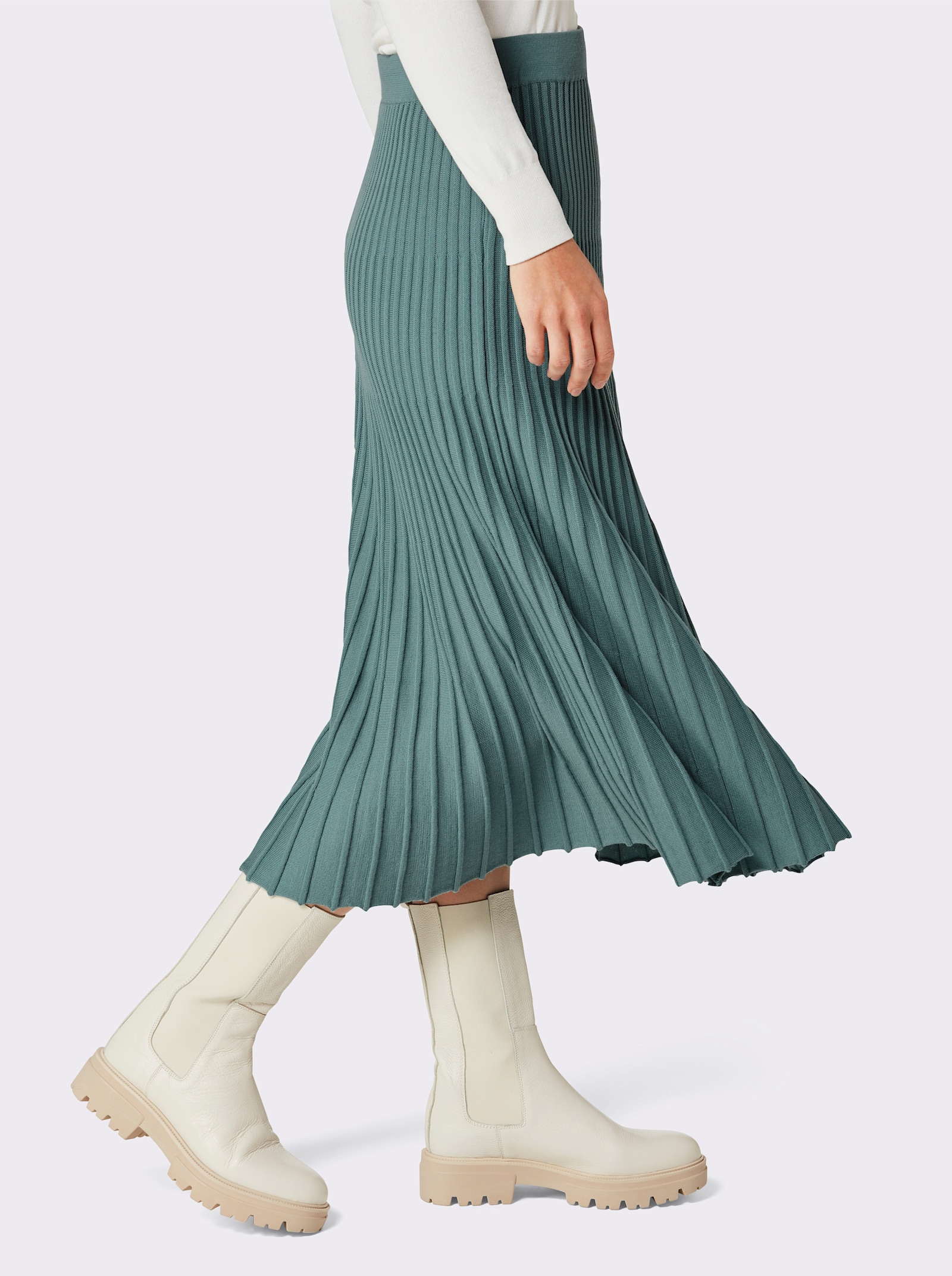 CREATION L PREMIUM Strickrock aus reiner Merino-Wolle - jade