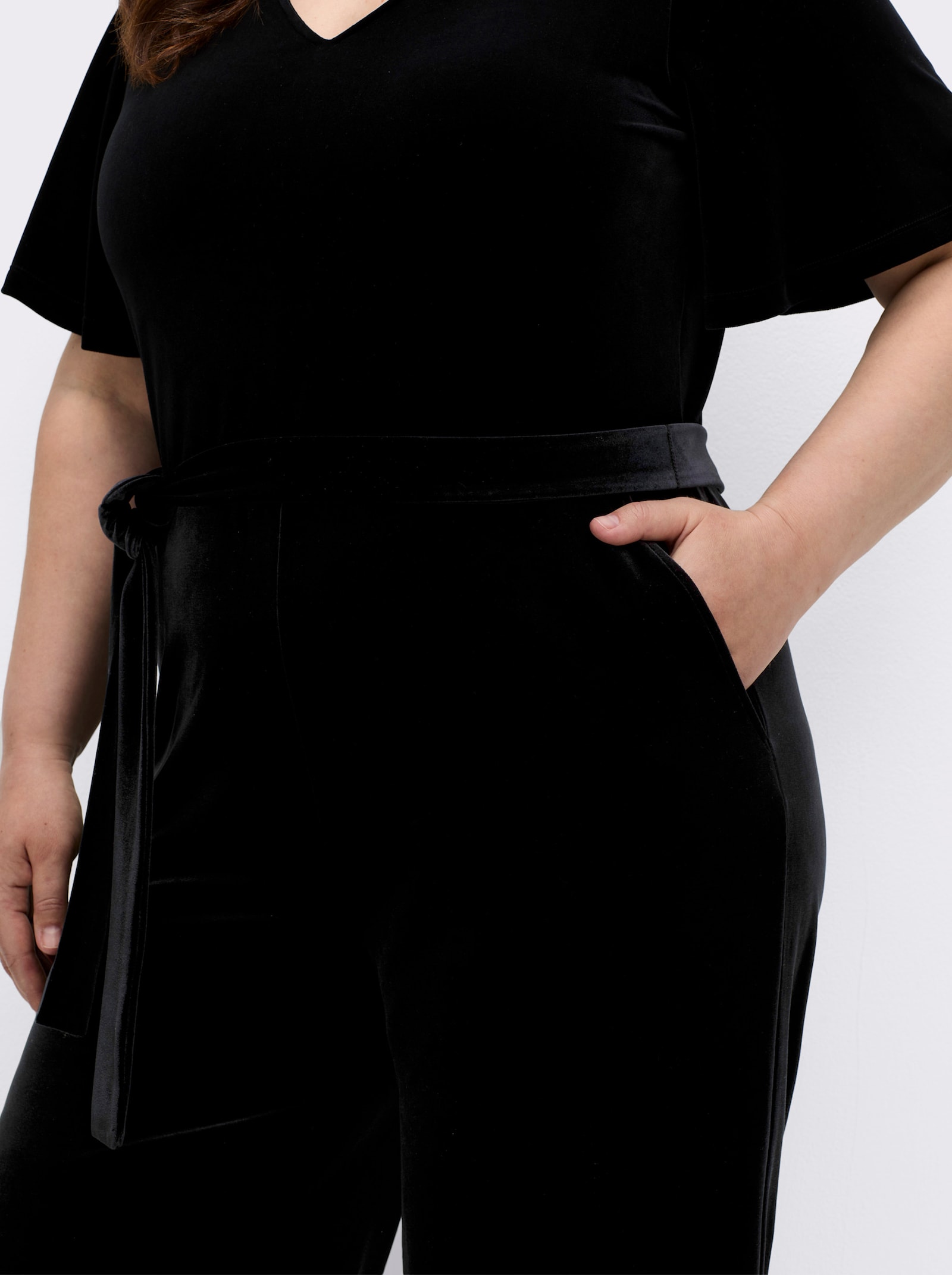 sheego by Joe Browns Overall mit Flügelärmeln - schwarz