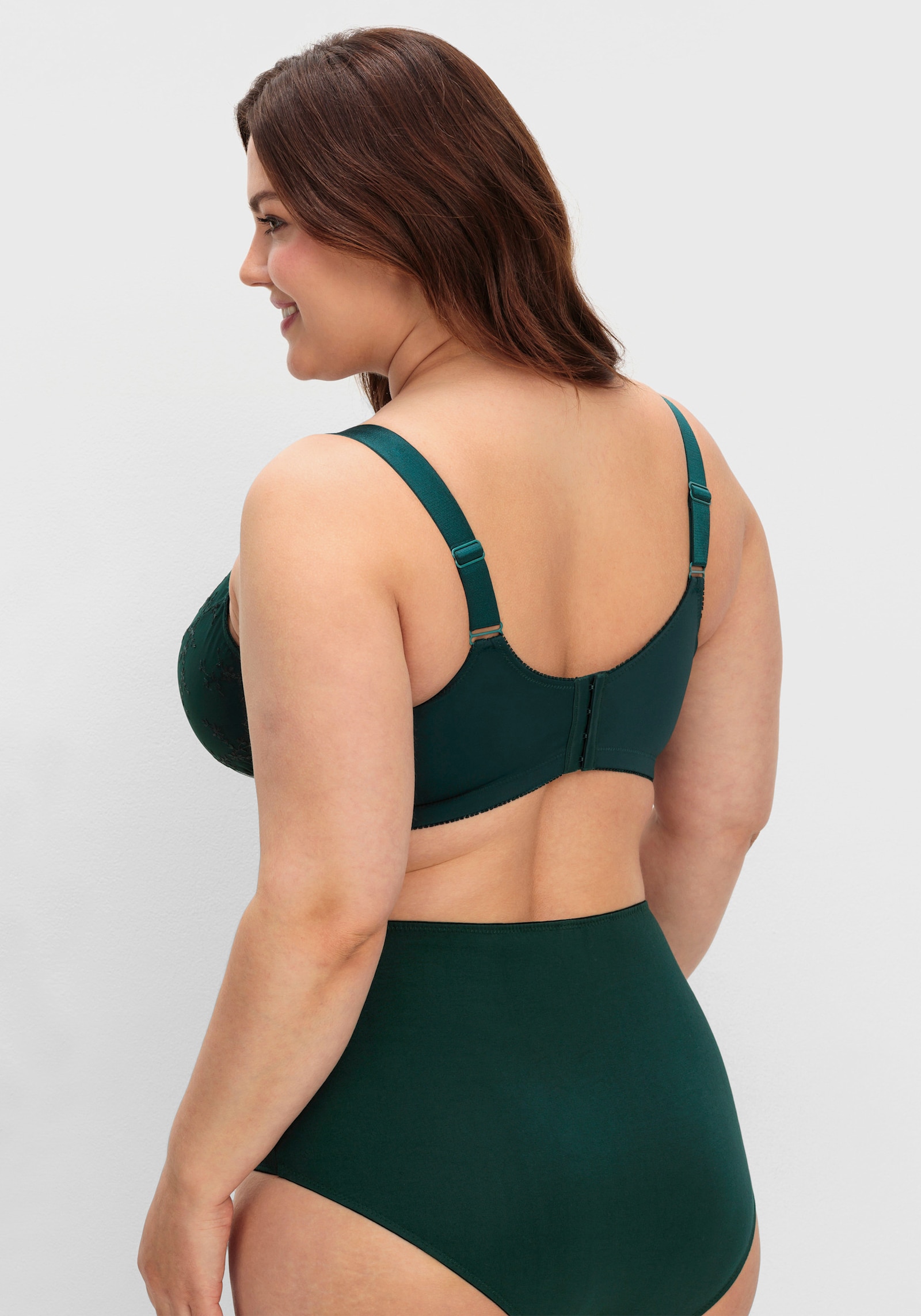 sheego Bügel-BH mit eingearbeiteten Seitenstützen - tiefgrün