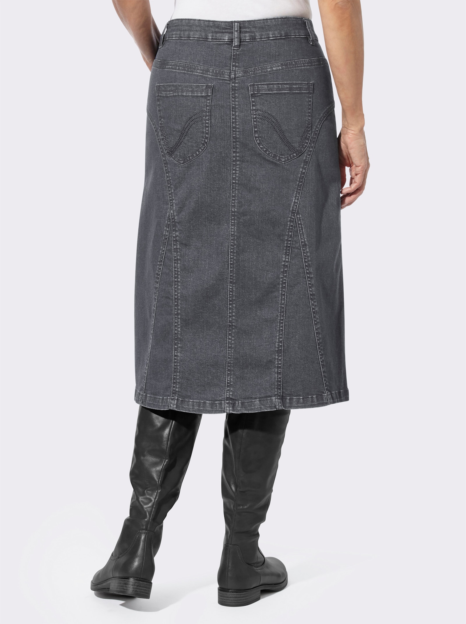 Jeansrock in Stretch-Qualität - grey-denim