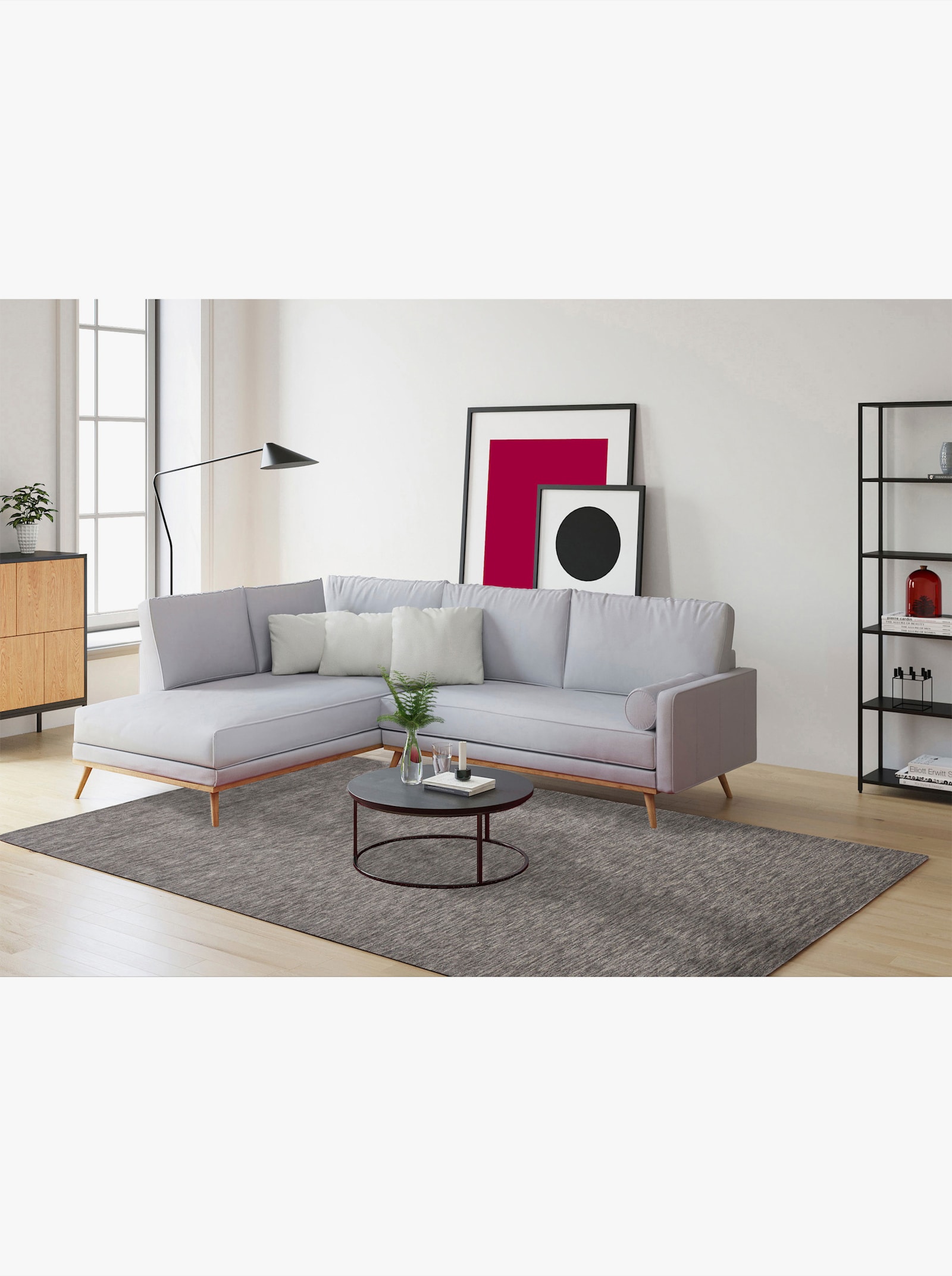 Theko Handwebteppich - grau