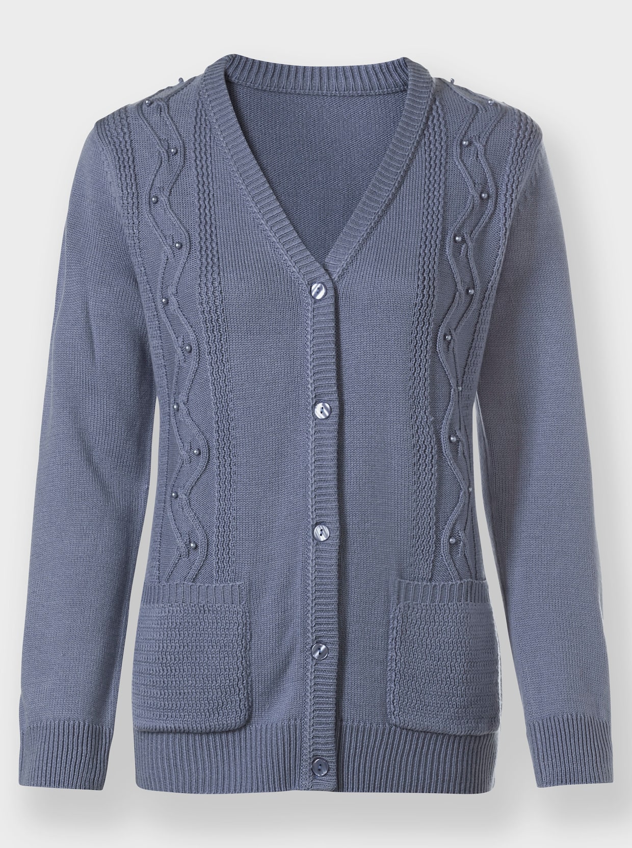 Strickjacke - taubenblau