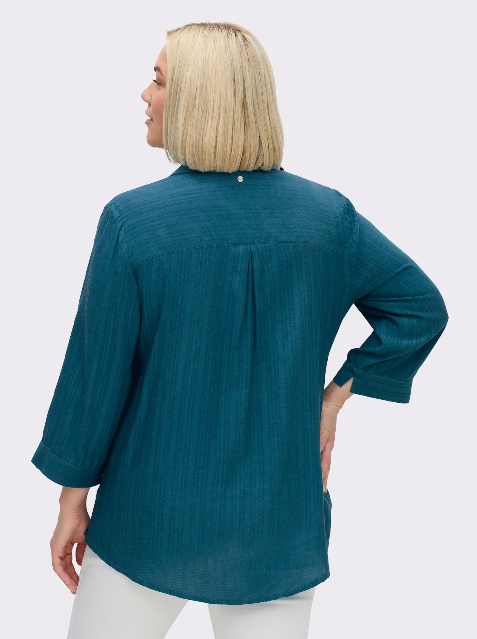 sheego Tunika mit 3/4-Arm und Brusttasche - topas