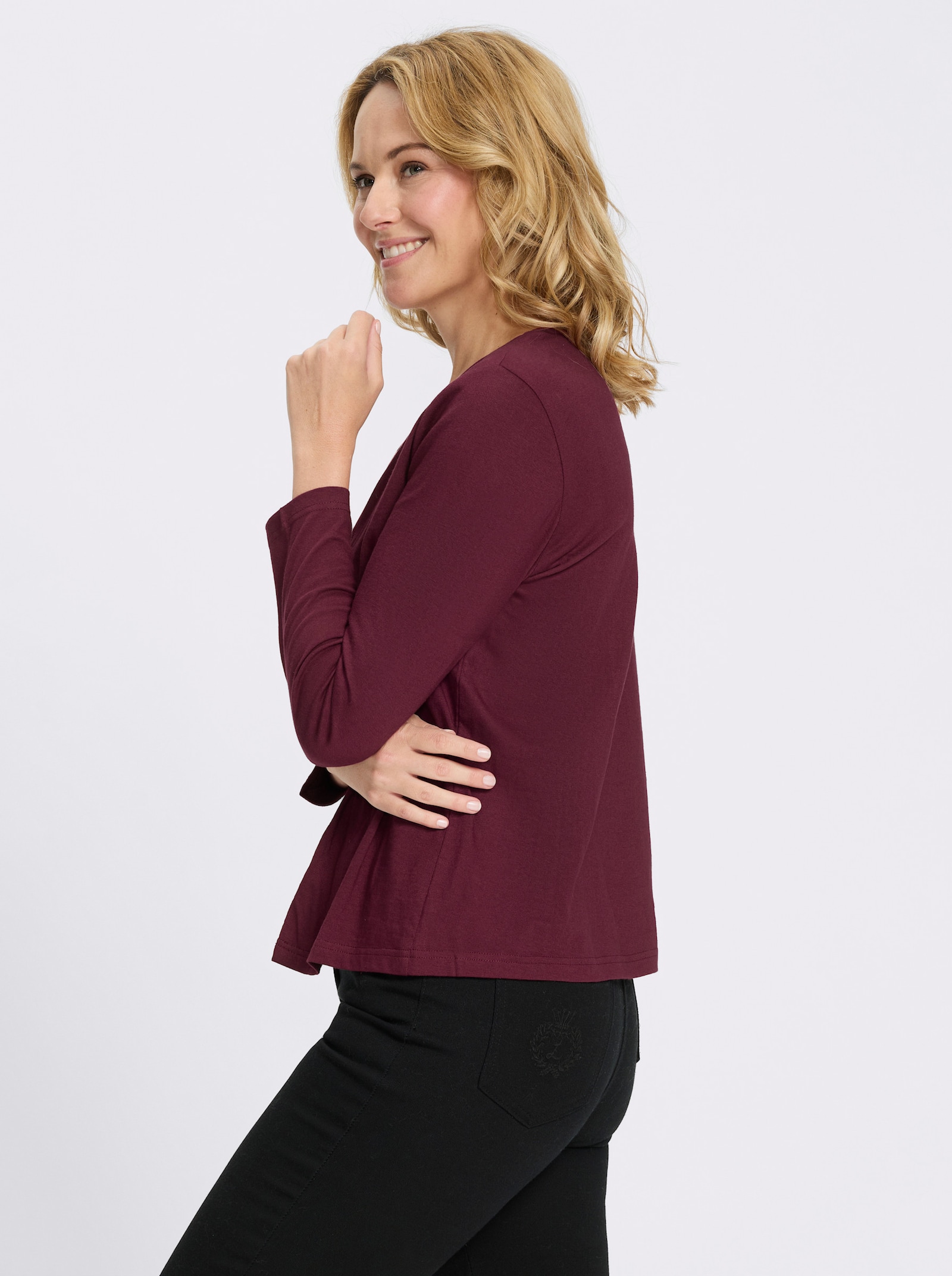 2-in-1-Shirt mit Animal-Print - bordeaux