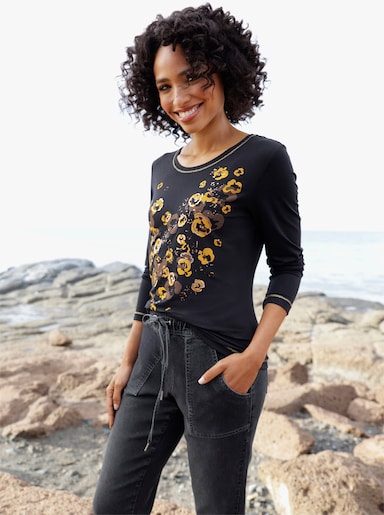 heine Print-Shirt - schwarz