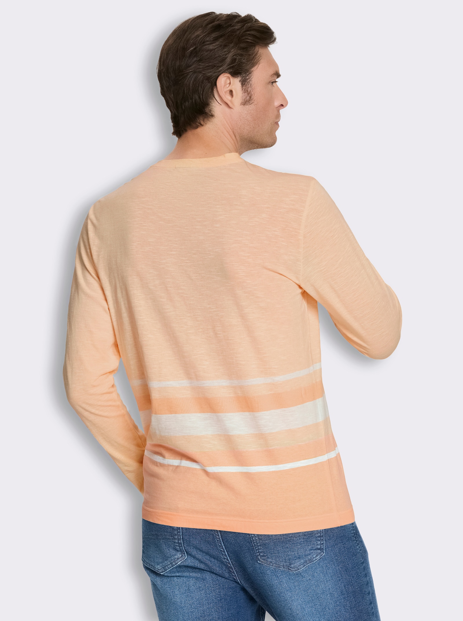 Langarmshirt in leicht strukturierter Jersey-Qualität - apricot