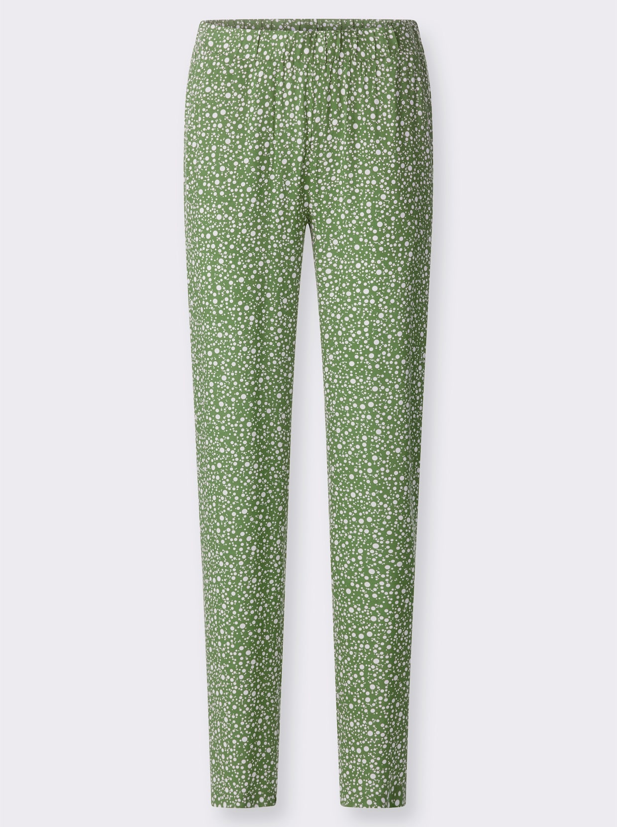 Schlupfhose mit Punktedessin - eucalyptus-weiß-bedruckt