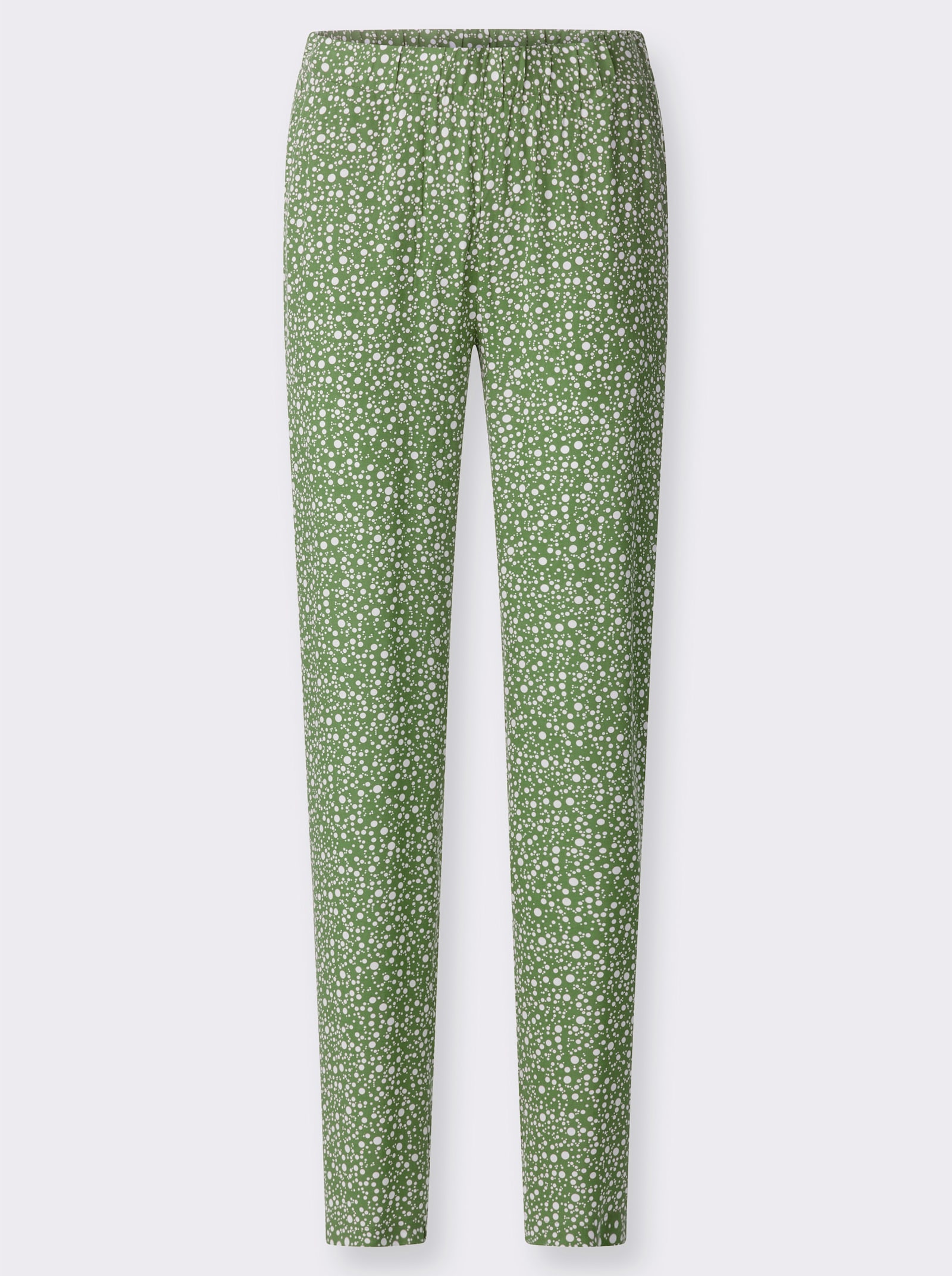 Schlupfhose mit Punktedessin - eucalyptus-weiß-bedruckt