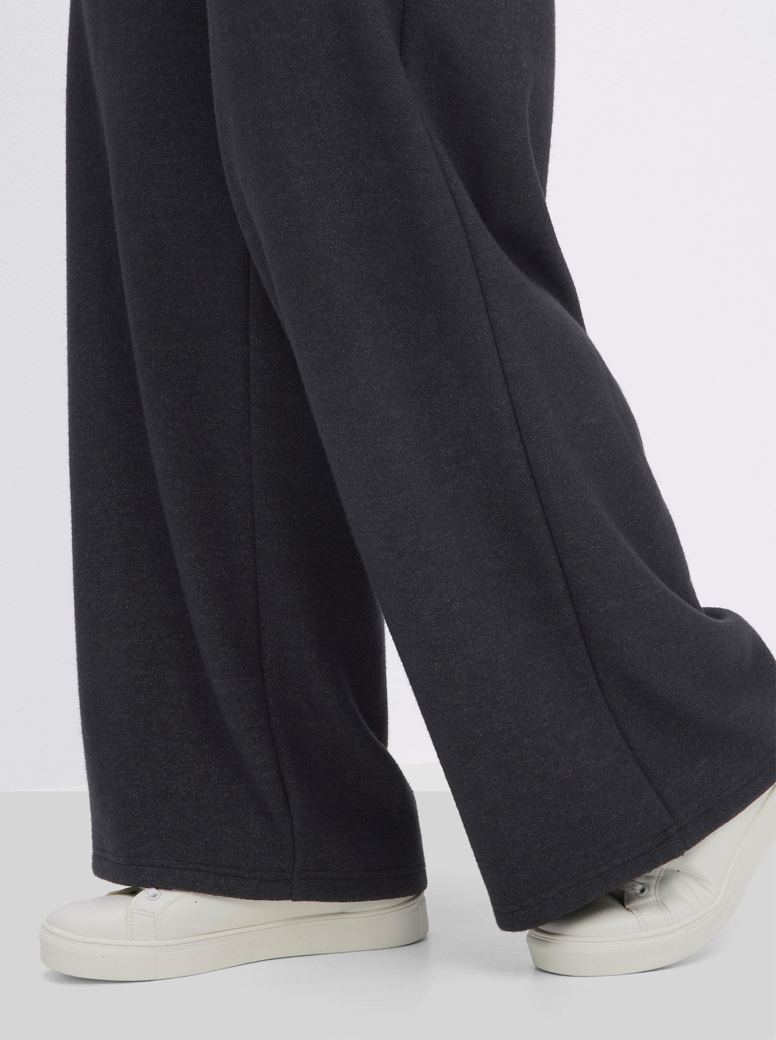 sheego Strickhose mit Glitzer-Effekt - schwarz-anthrazit-meliert
