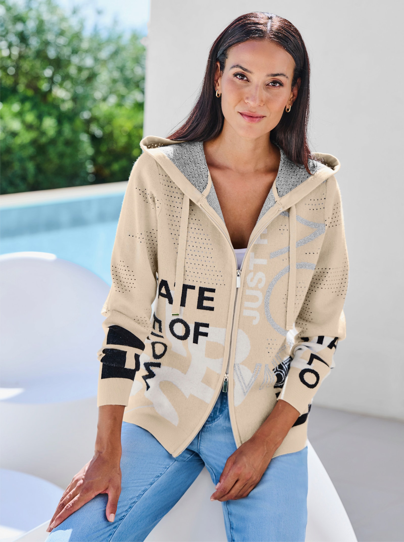 heine veste en tricot - sable