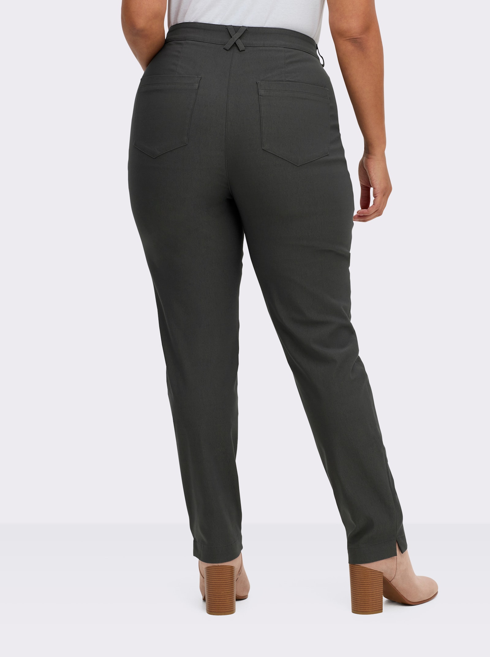 sheego Bengalinebroek recht, met geborduurde zak - grafiet