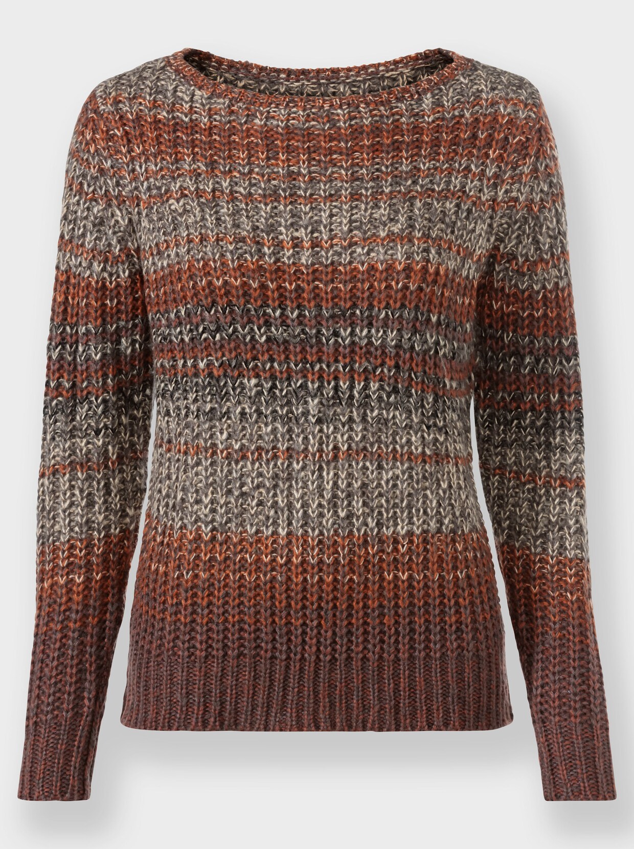 Pullover met lange mouwen - roestrood gedessineerd