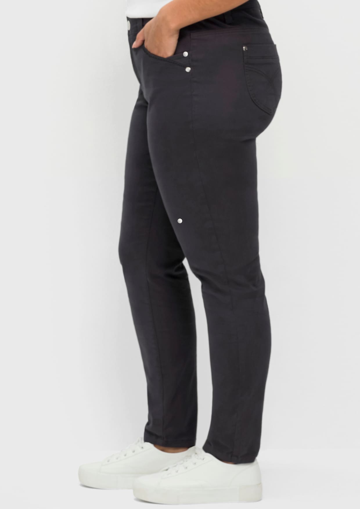 sheego Broek - donkergrijs