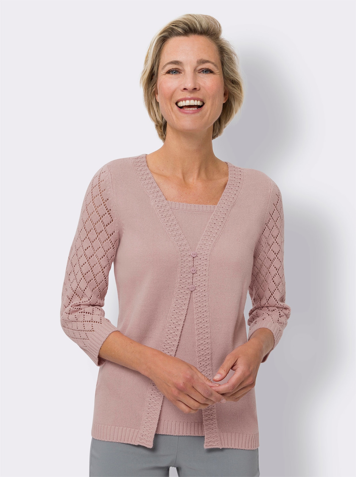 2-in-1-Pullover - hortensie