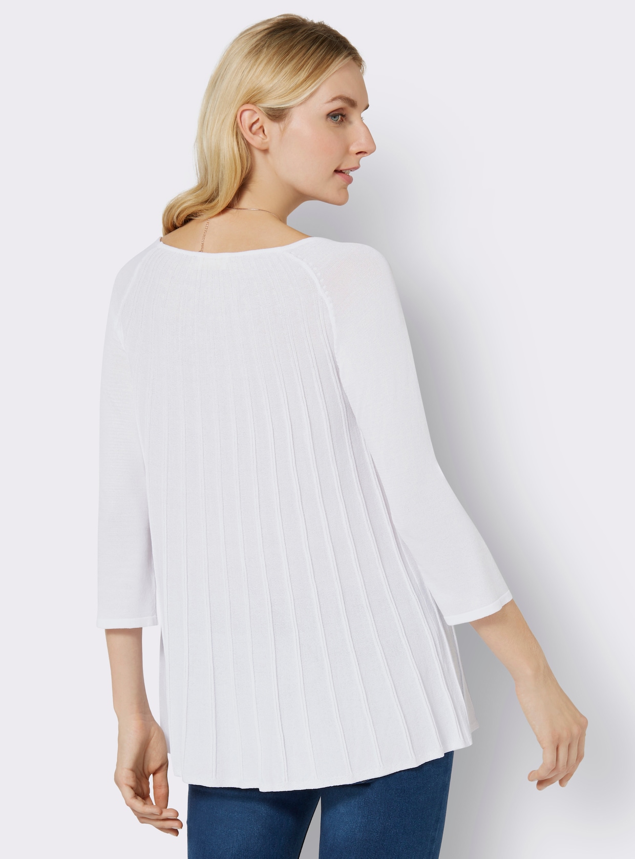 Pull col rond - blanc