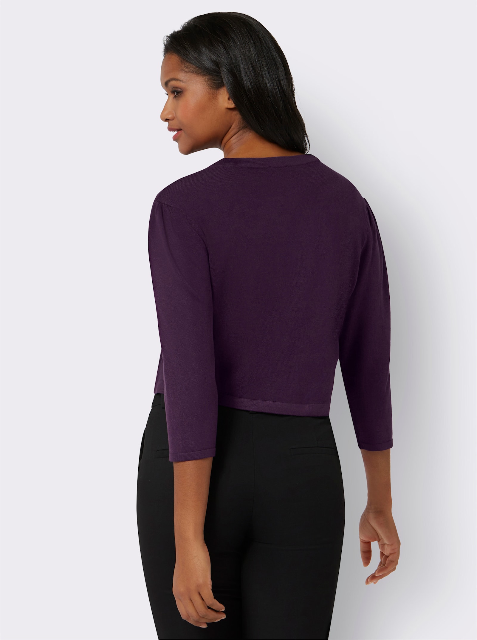 Bolero van fijntricot - druif
