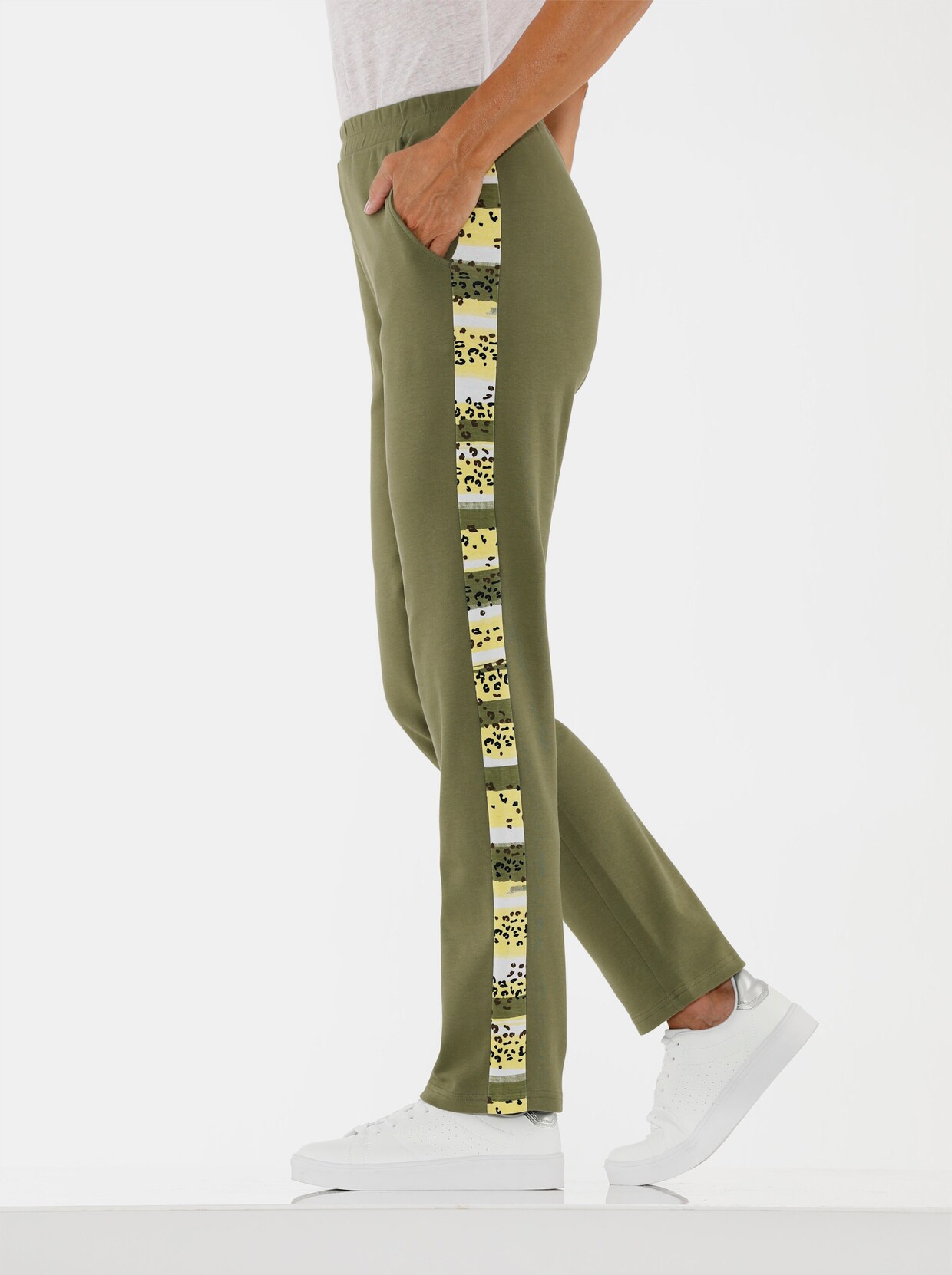 Jersey-Hose - khaki
