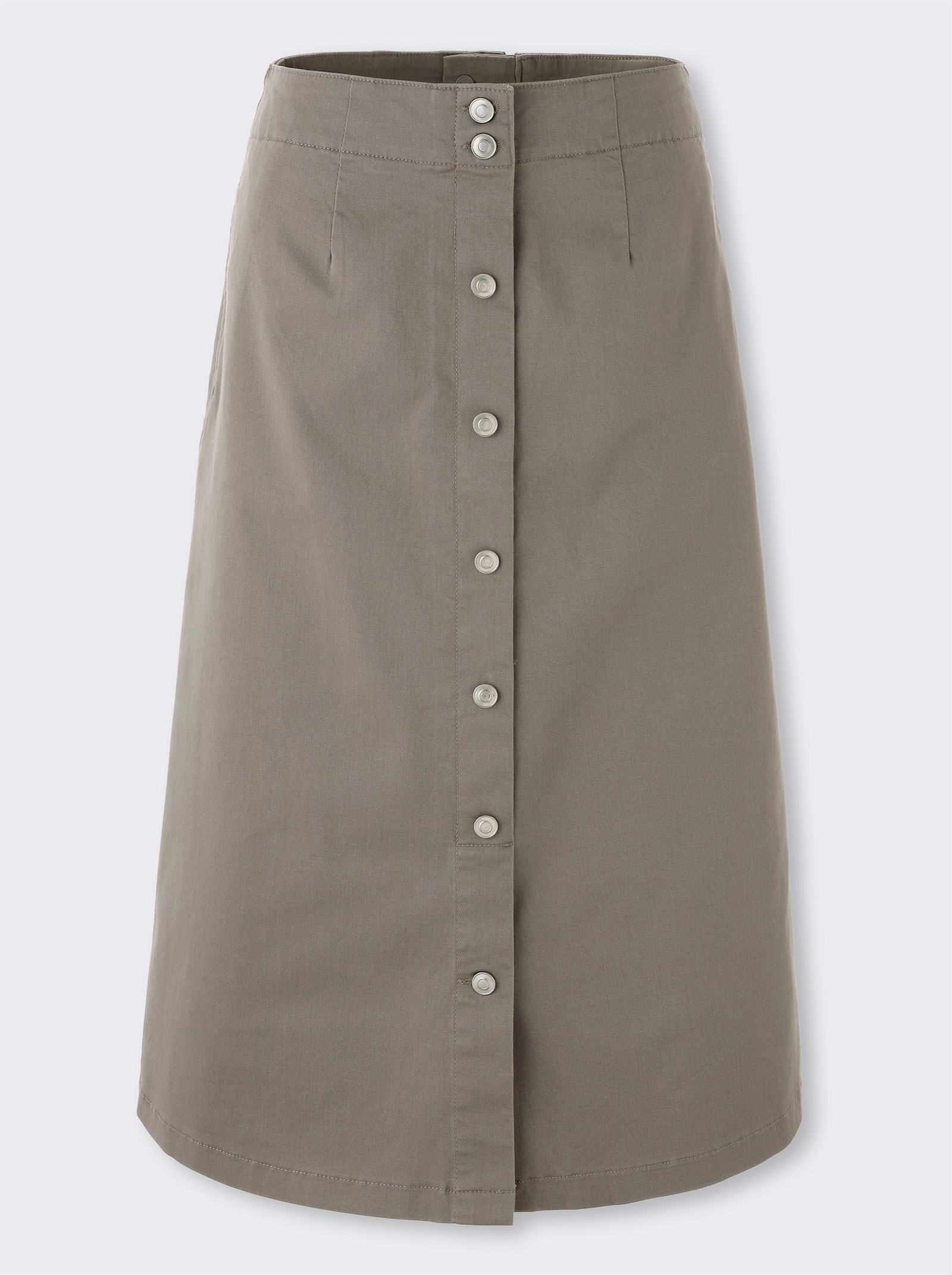 Jeansrock mit imitierter Knopfleiste - taupe