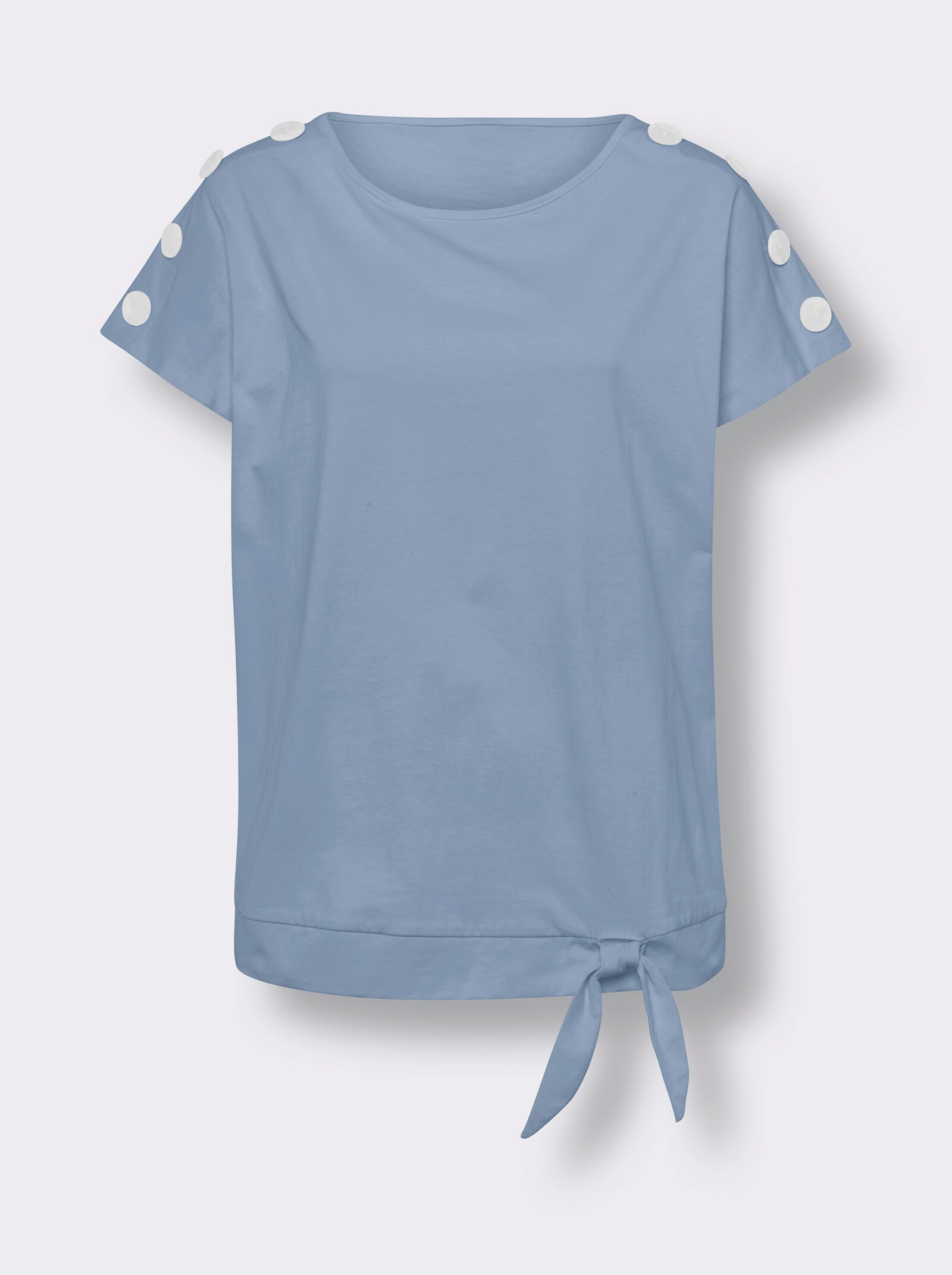 heine T-Shirt mit Bindeband am Saum - bleu
