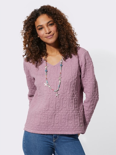 Langarmshirt im Jacquardmuster - mauve-gemustert