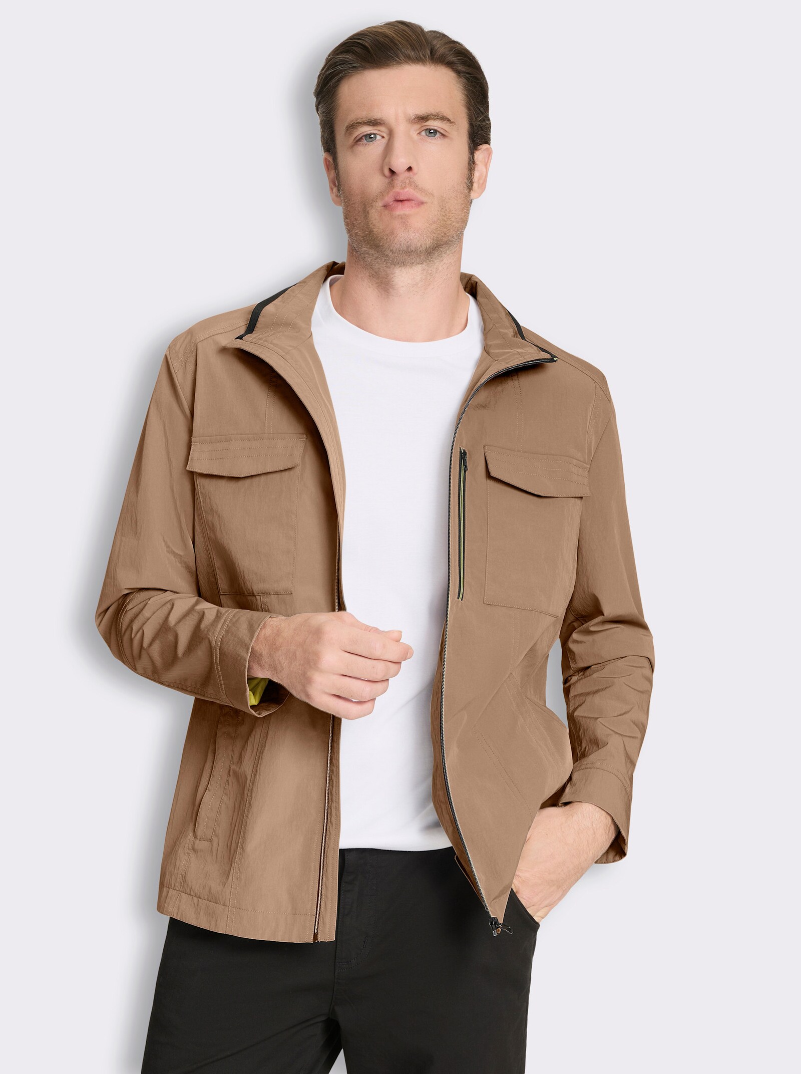 Marco Donati Longjacke mit Wetterschutz-Ausrüstung - camel