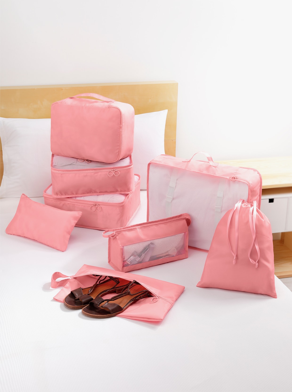 Koffer Organizer 8tlg - rosé