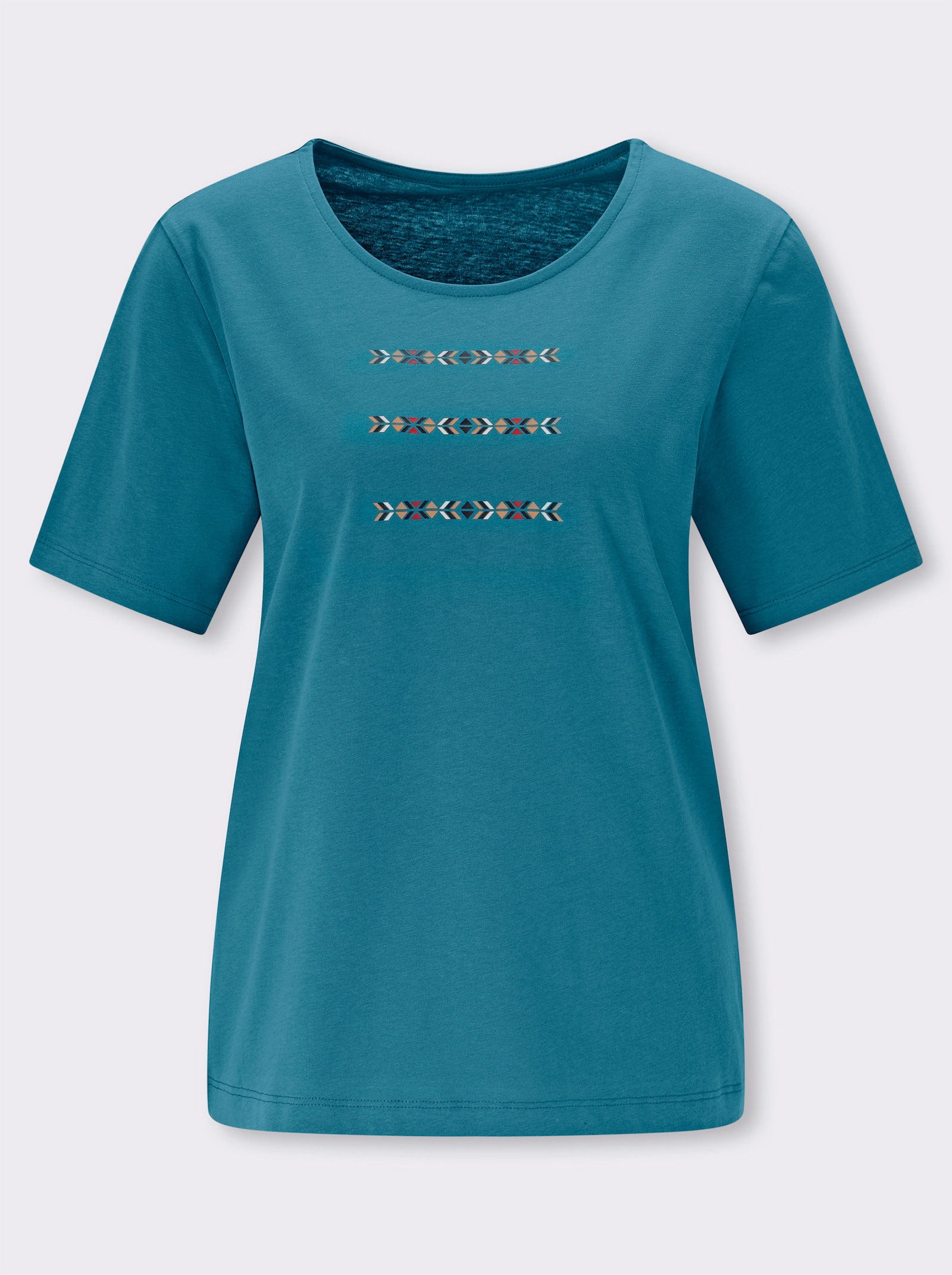 Kurzarmshirt mit platziertem Druck - topas