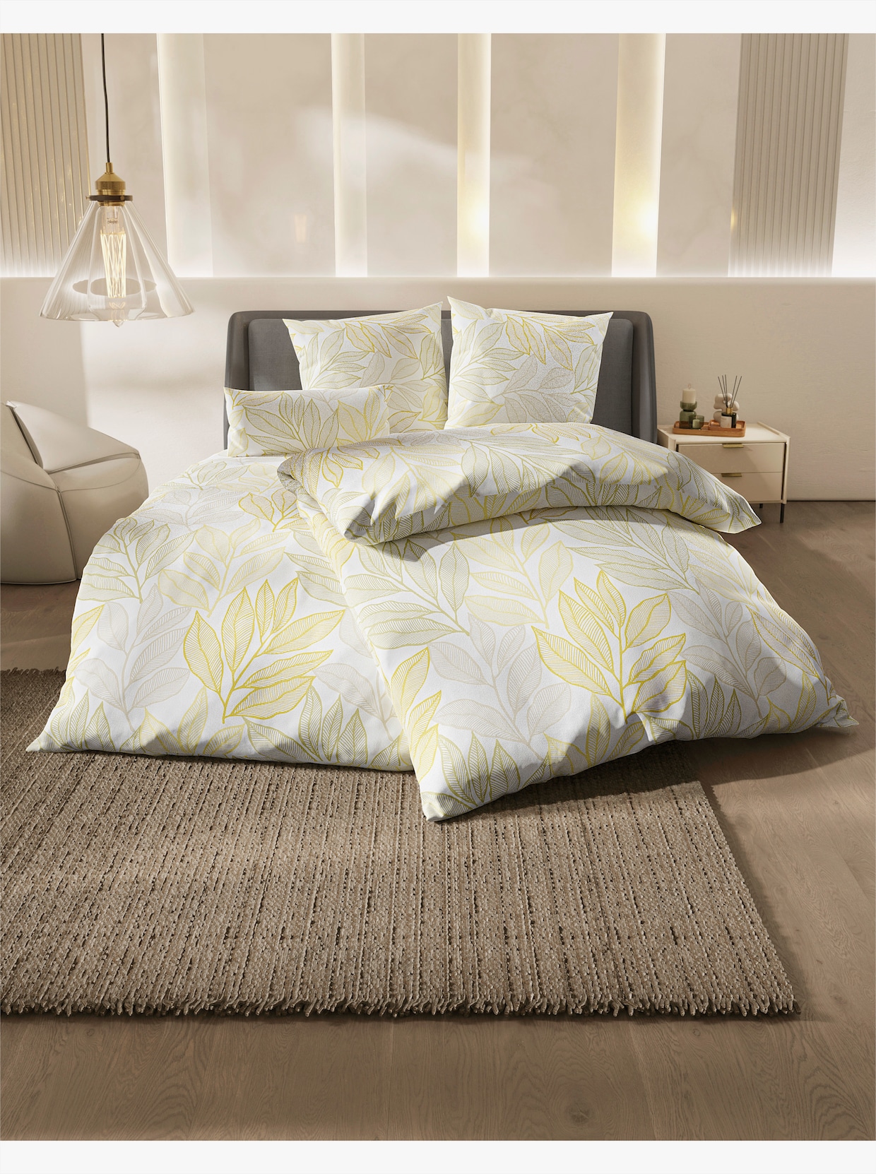 Dormisette Bettwäsche - champagner-gelb-bedruckt