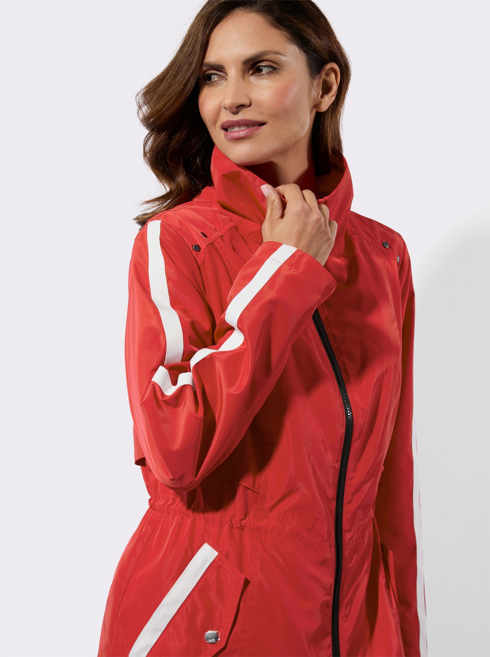 Parka in matt-schimmernder Qualität - erdbeere