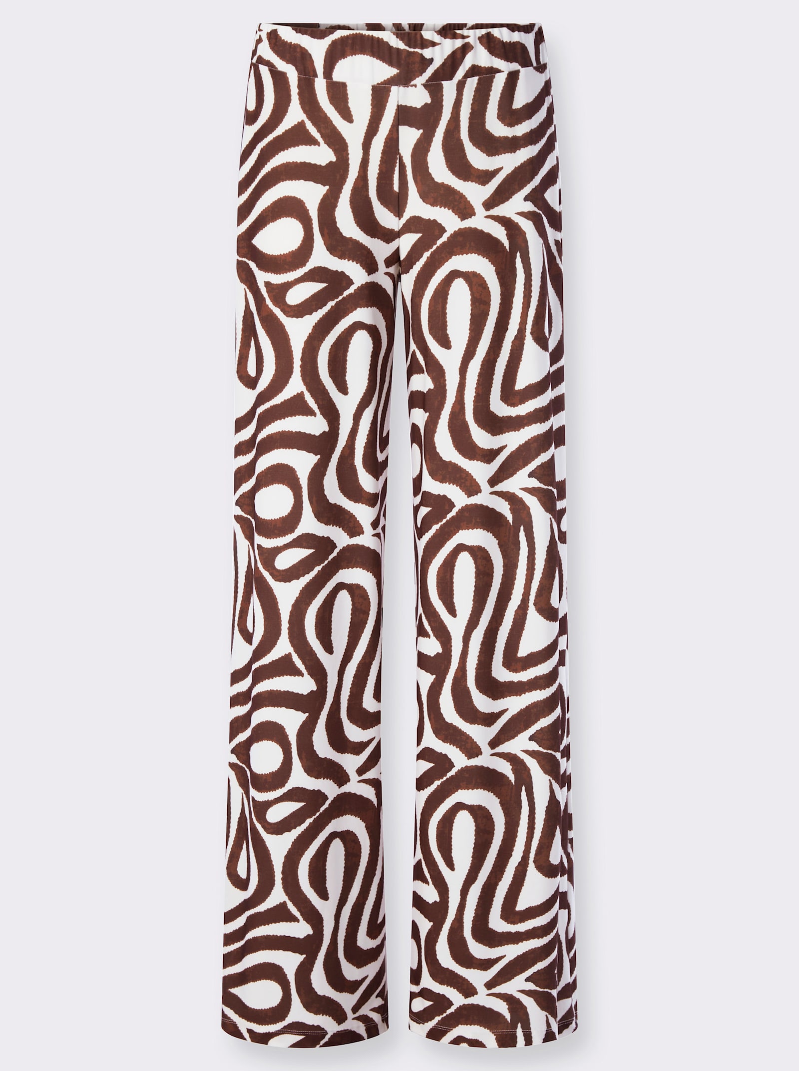 heine Druckhose mit Rundum-Dehnbund - ecru-schoko-bedruckt
