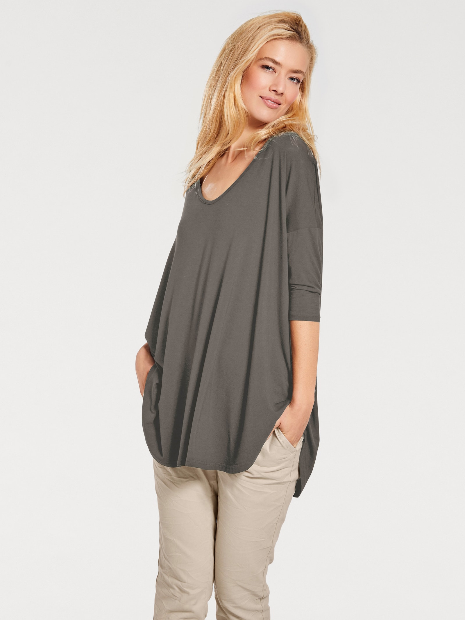heine Oversize-Shirt mit Kaschier-Effekt - taupe
