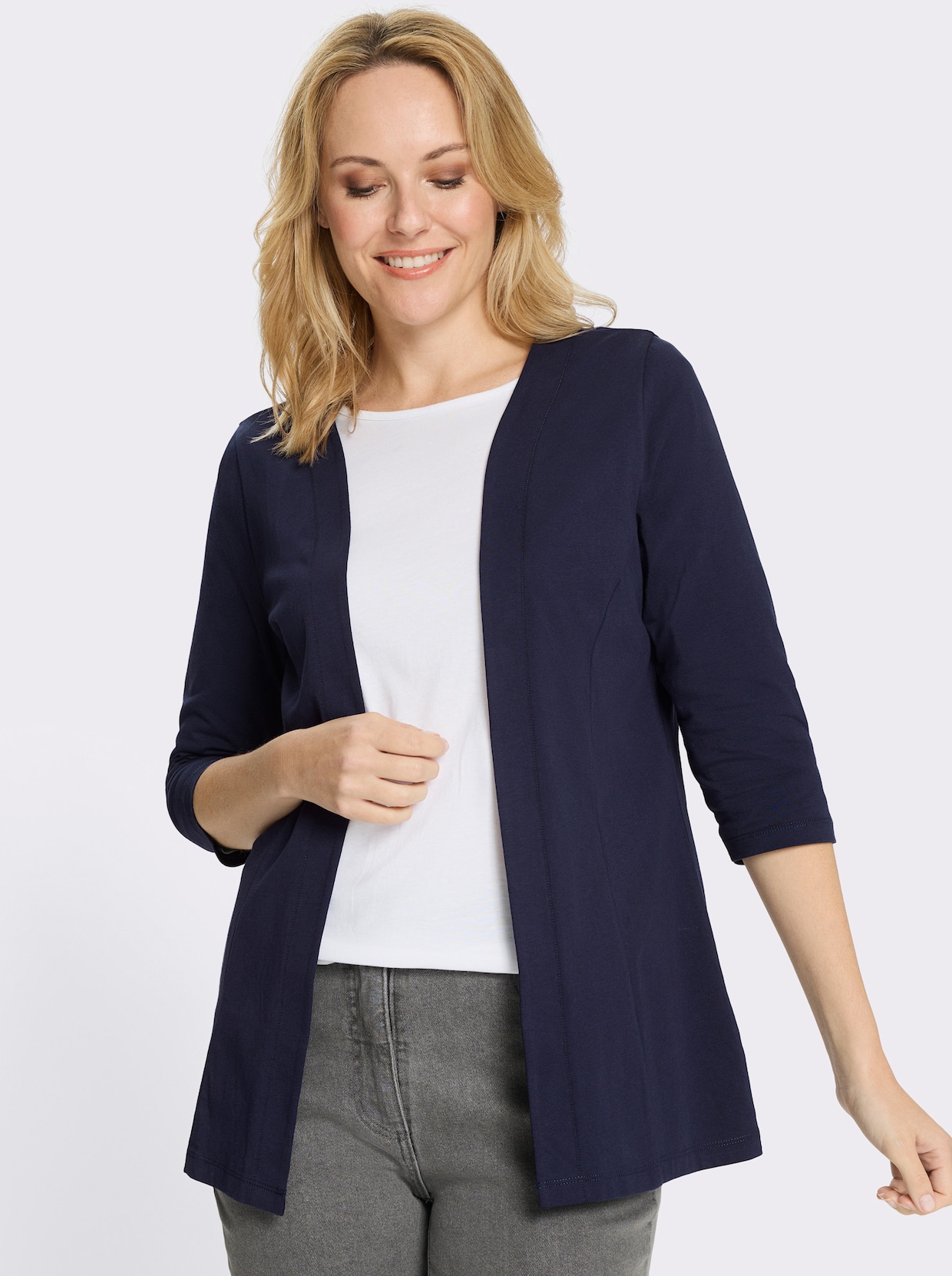 Shirtjacke mit 3/4-Ärmeln - marine