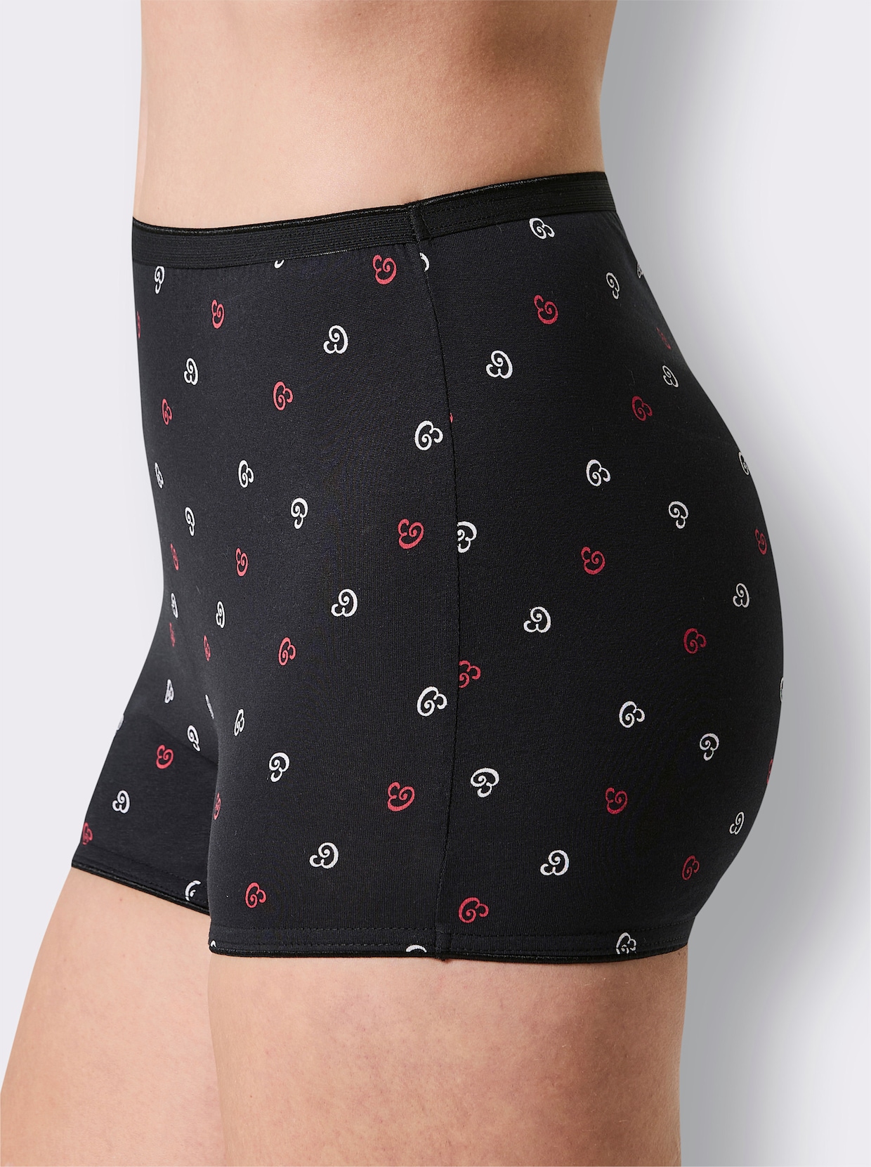 Panty - schwarz + rot + schwarz-bedruckt