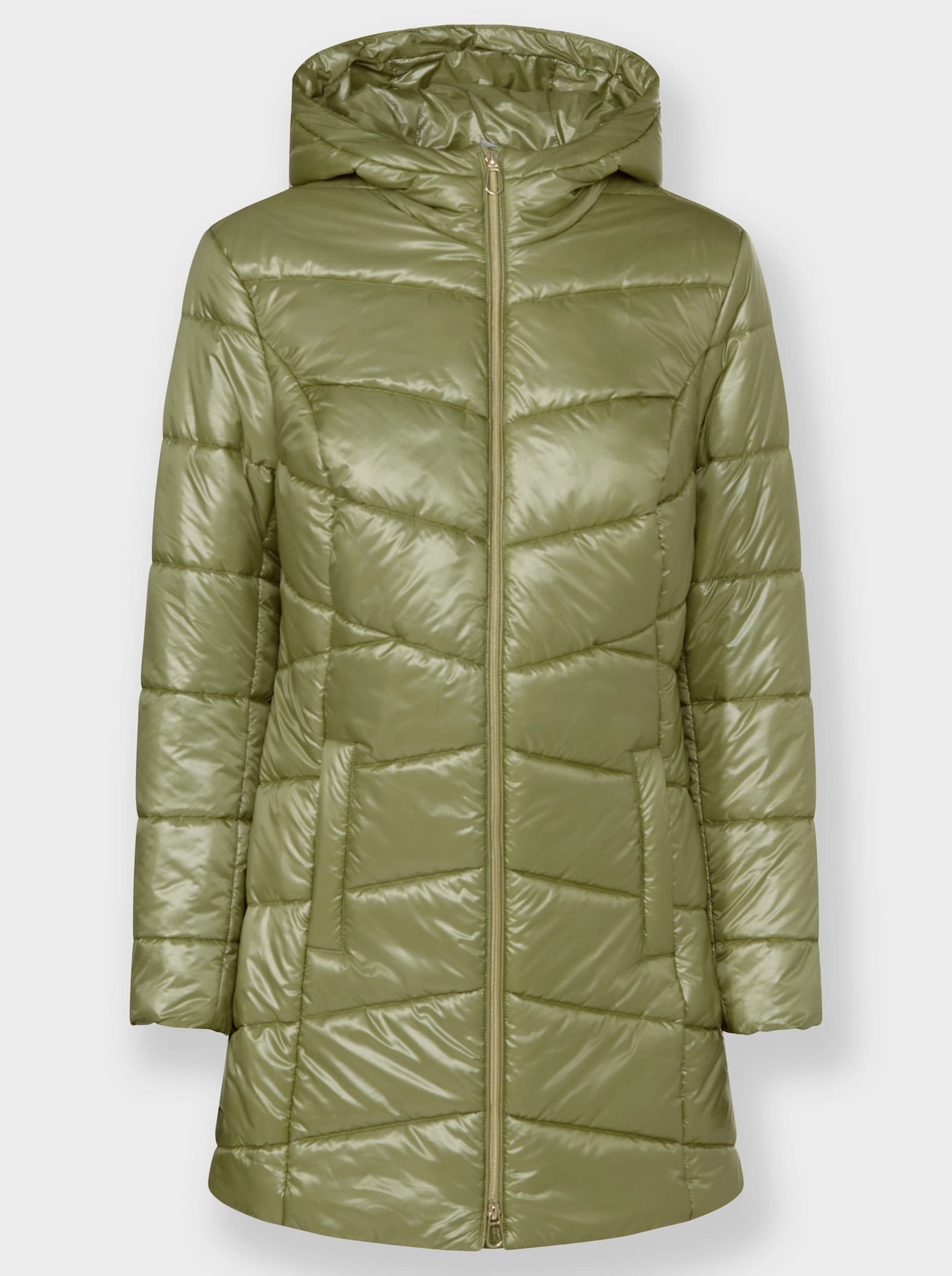 Dlouhá bunda s prošívaným vzorem - rákosová