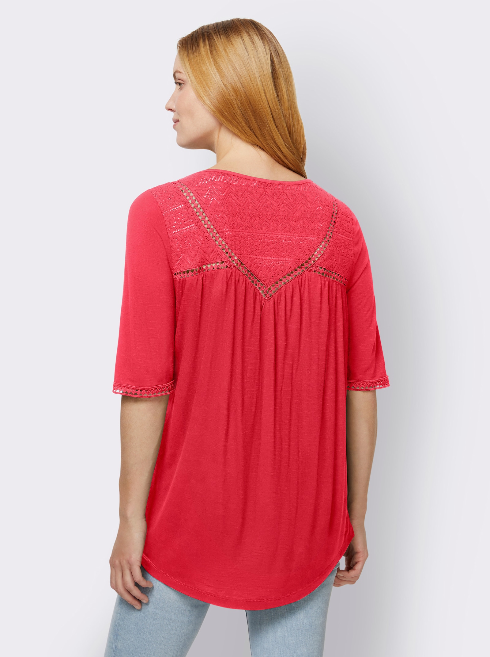 heine Shirt mit Spitze - rot