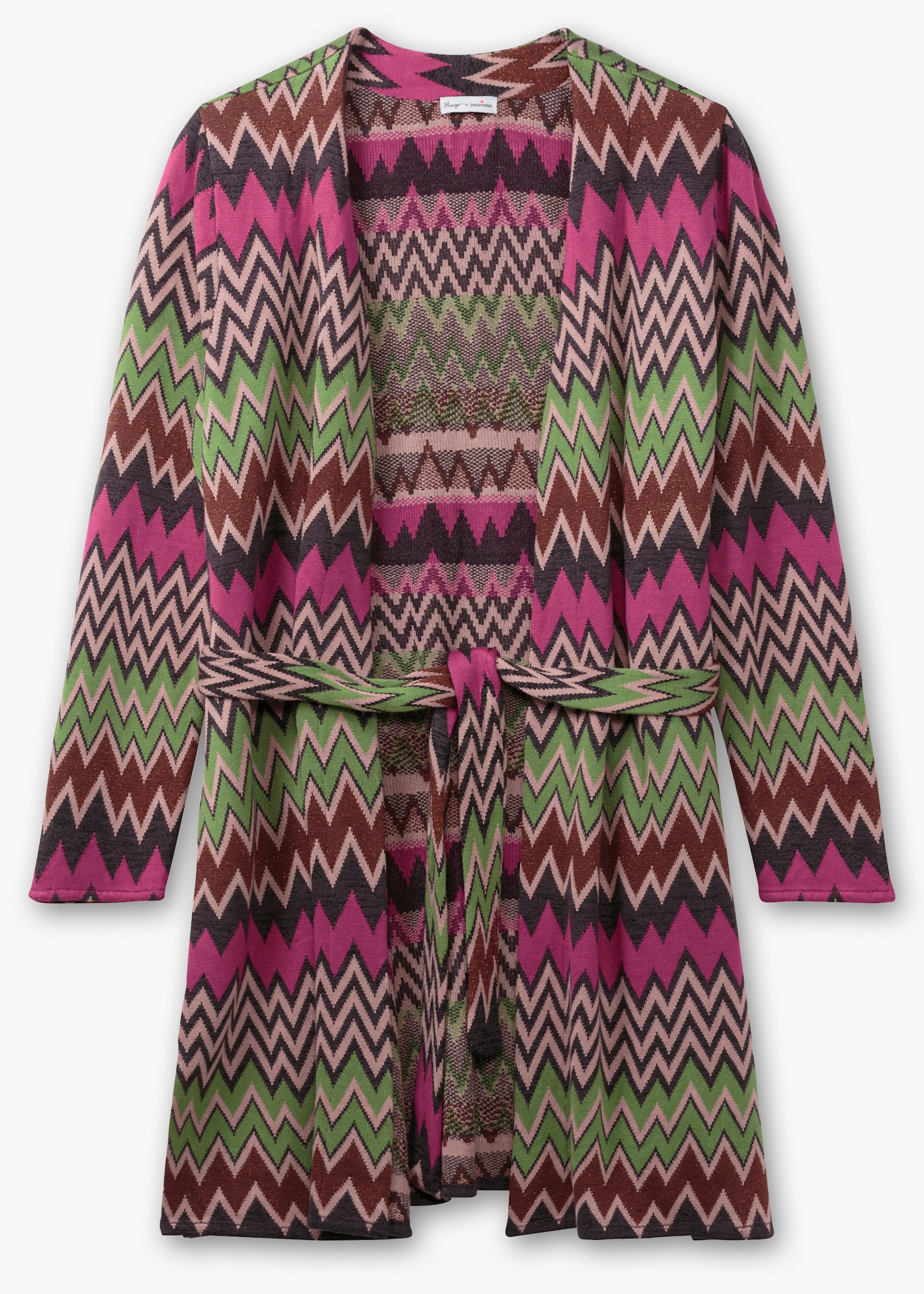 sheego by Joe Browns Longstrickjacke mit Zick-Zack-Muster - beere-gemustert