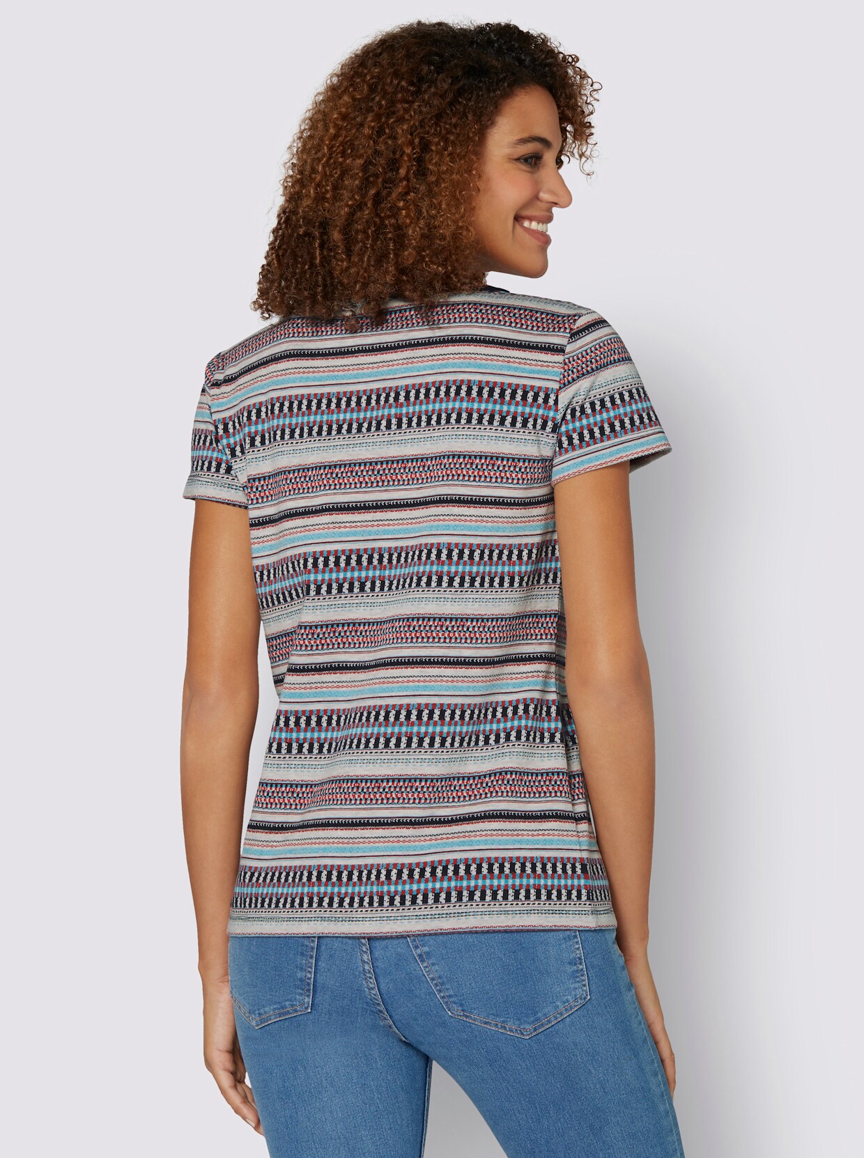 Shirt met korte mouwen - rood gestreept