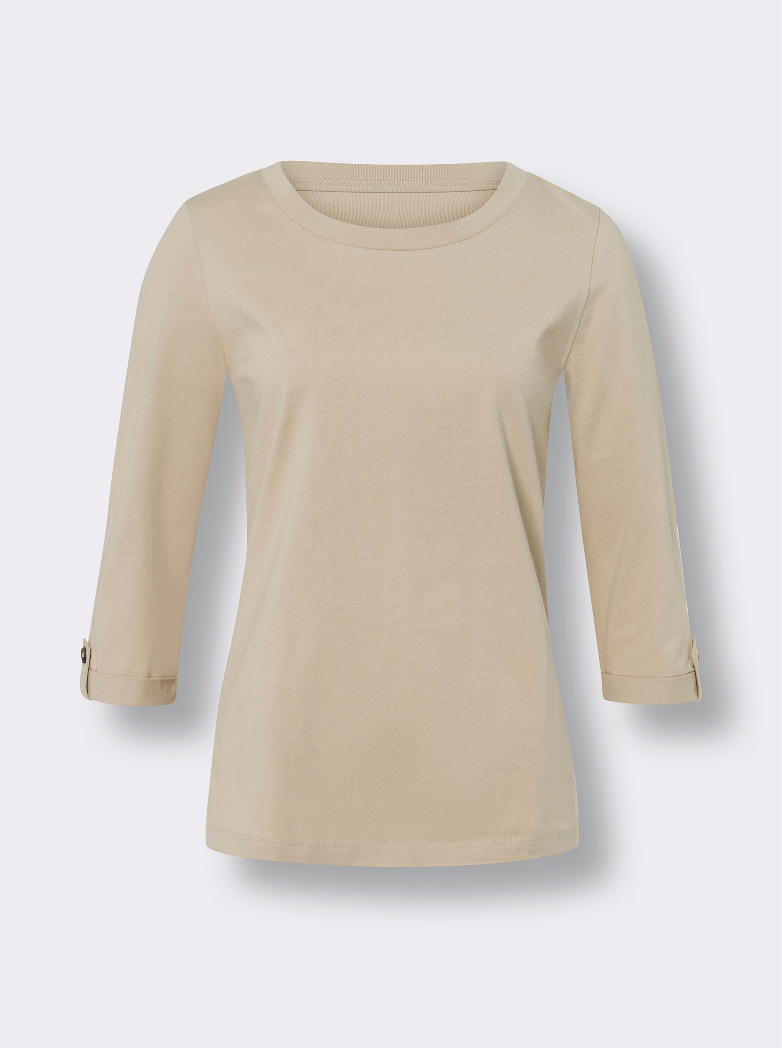 3/4-Arm-Shirt aus reiner Baumwolle - beige