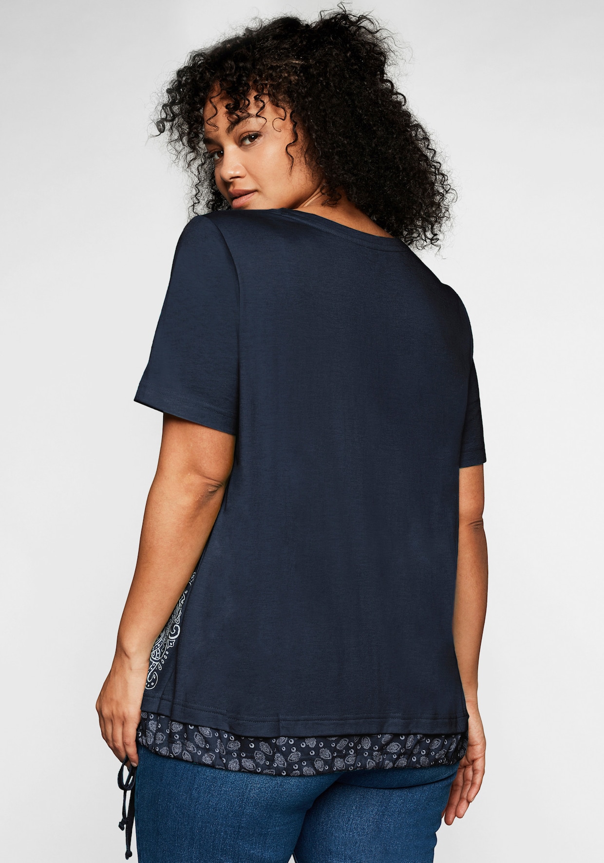 sheego Kurzarmshirt - marine