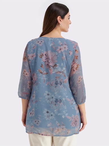 Tunika mit Rüschen-Verzierung - bleu-bedruckt