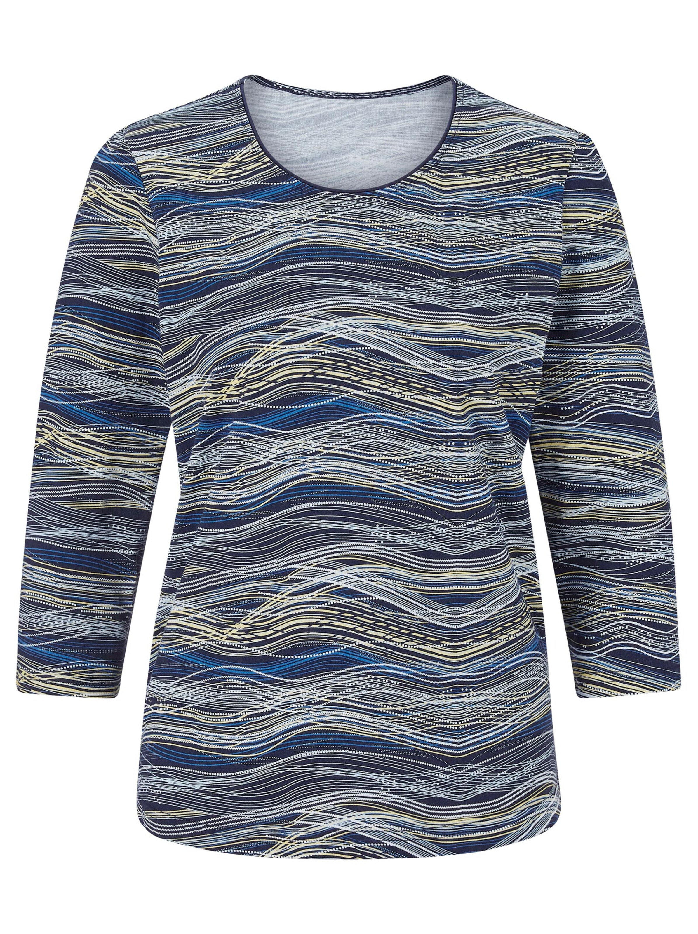 Collection L Shirt - marine-gelb-gemustert