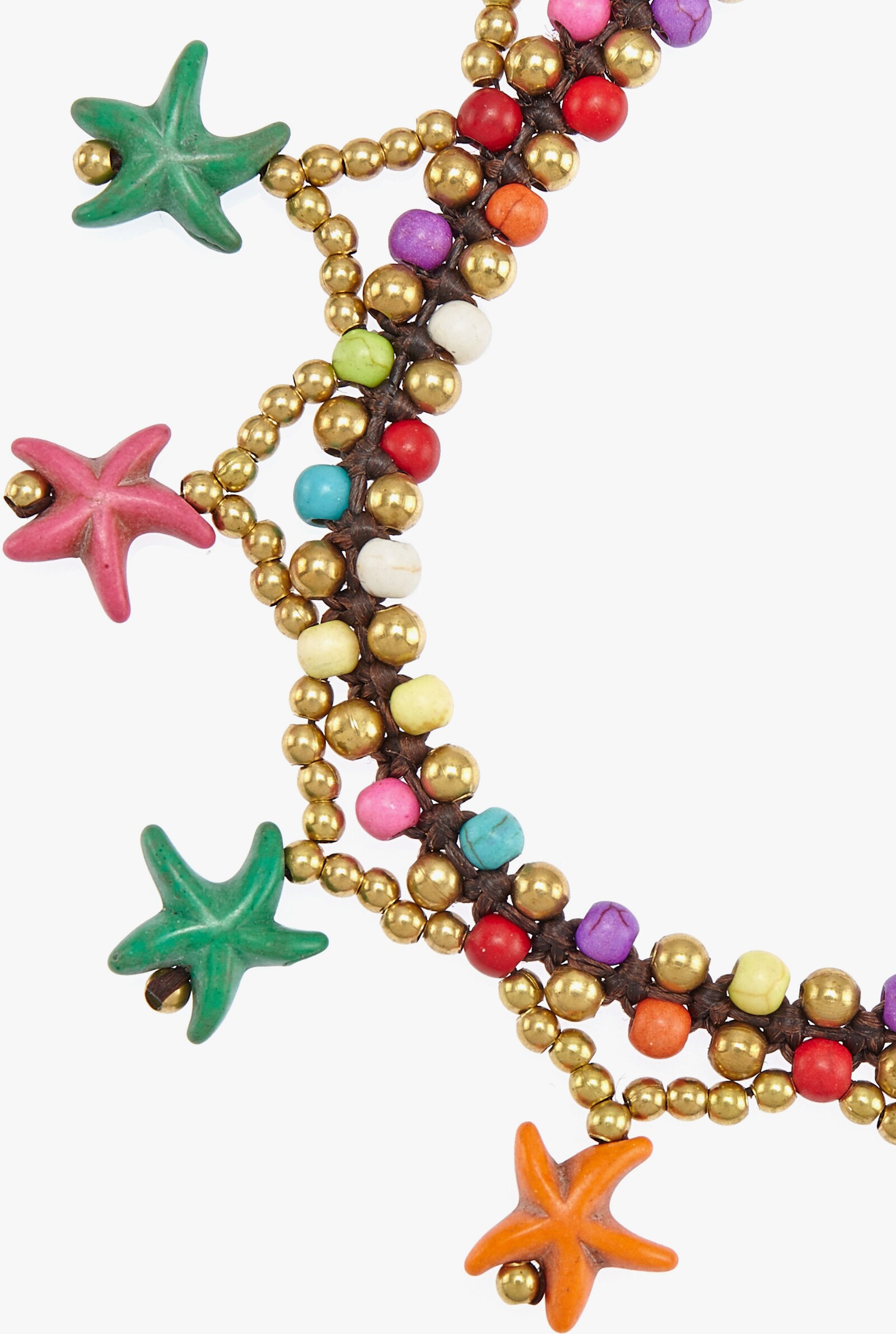 LASCANA Fußkette mit Anhänger - pink-blau-gelb-goldfarben-schwarz