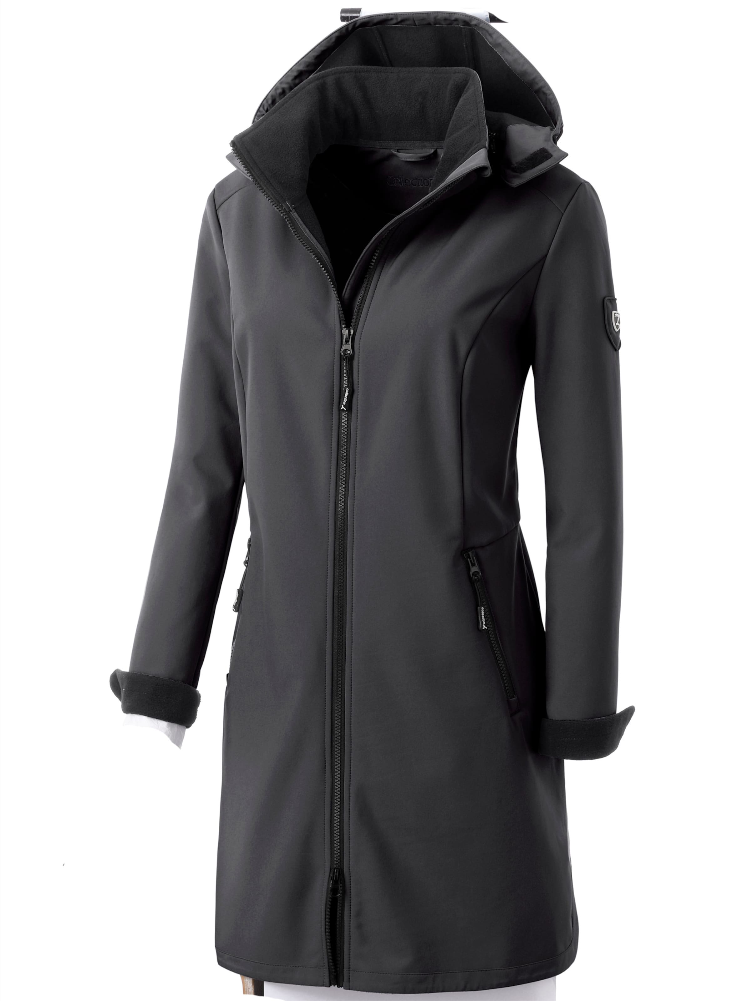 Casual Looks Damen Dunkelgrau Softshelljacke Gr. 44, Grau (Anthrazit), 94% Polyester, 6% Elasthan, Unifarben, Figurumspielend, Jacken Softshelljacke, Topseller - Bild 2