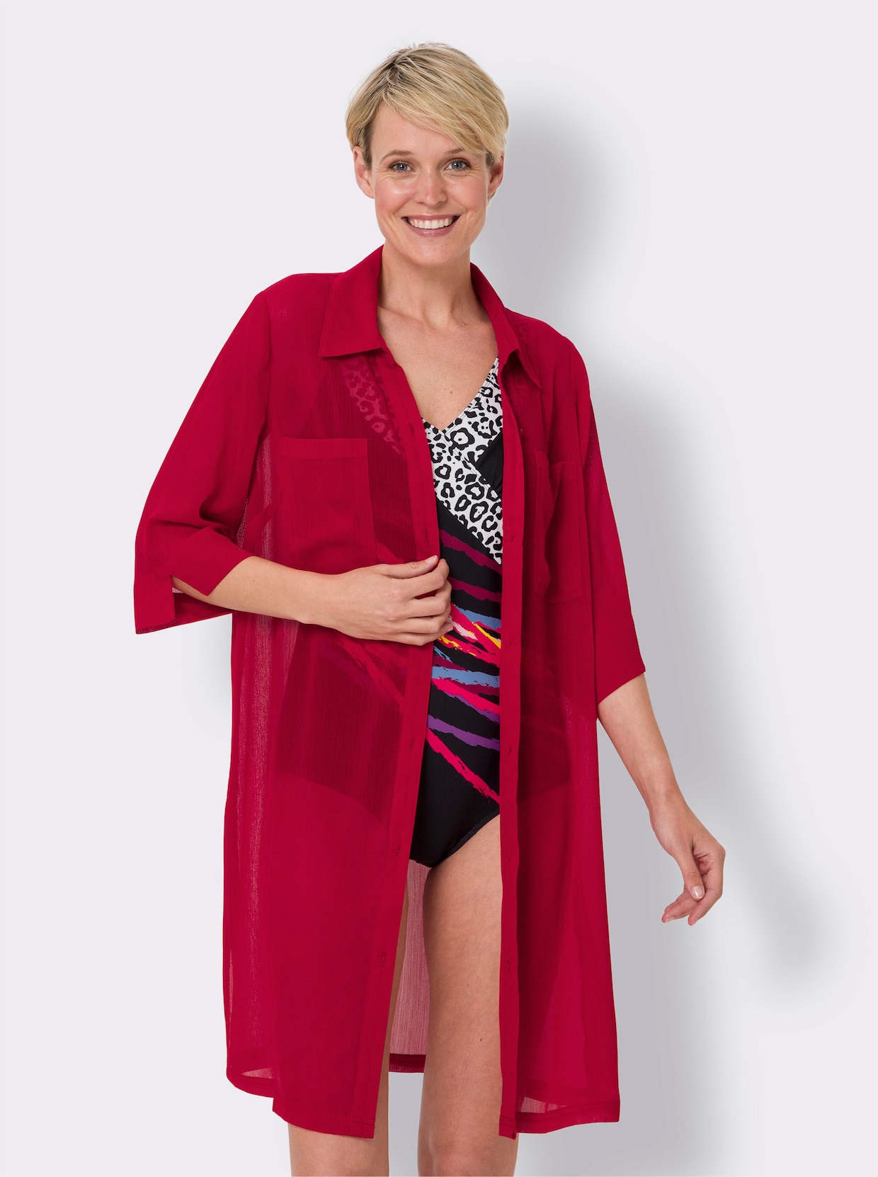 strandblouse - rood