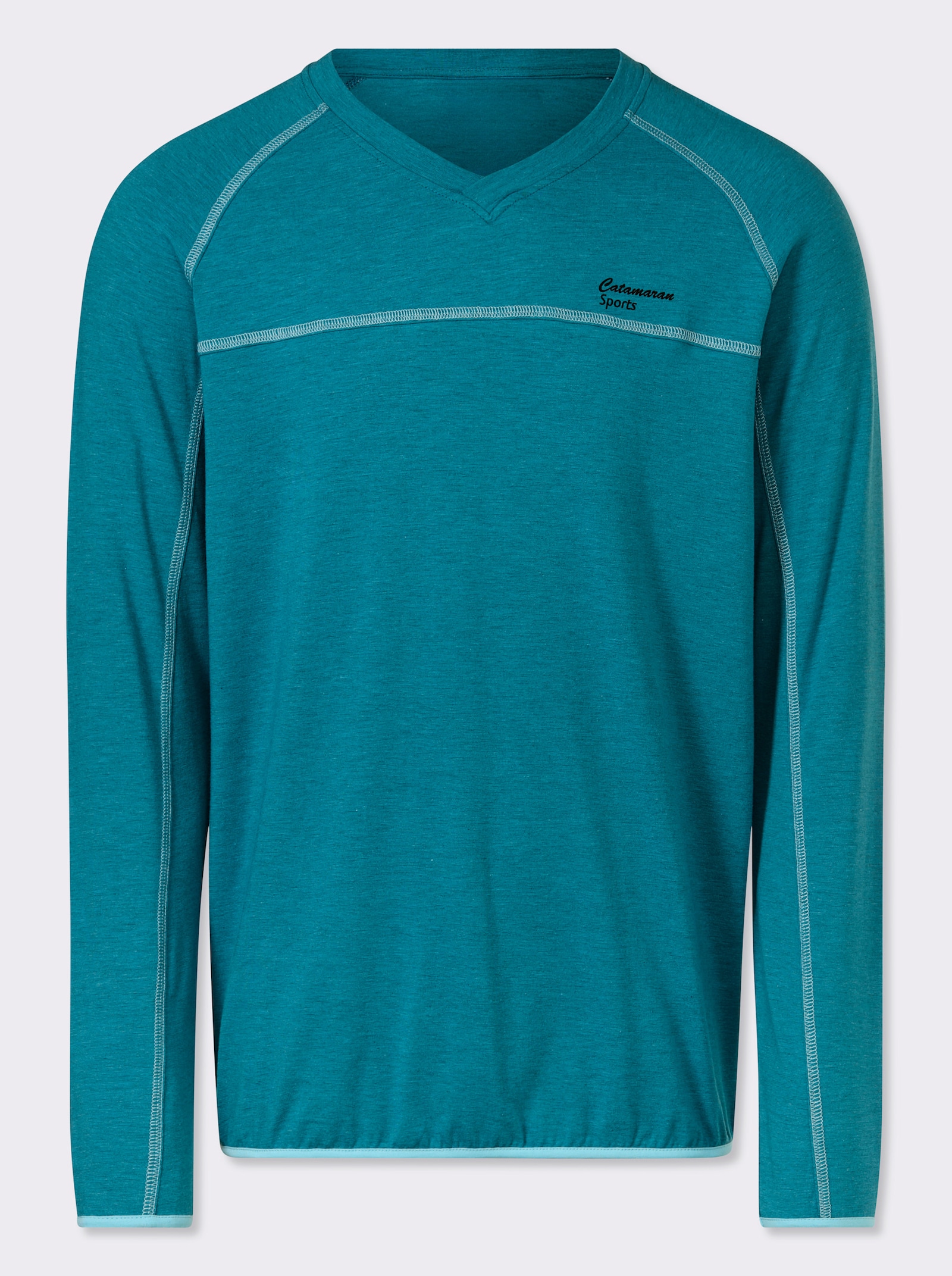 Catamaran Sports Freizeitshirt mit elastischen Abschlüssen - topas-meliert