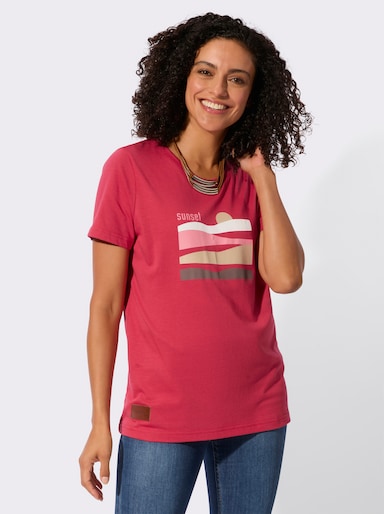 Kurzarmshirt - erdbeere-sand